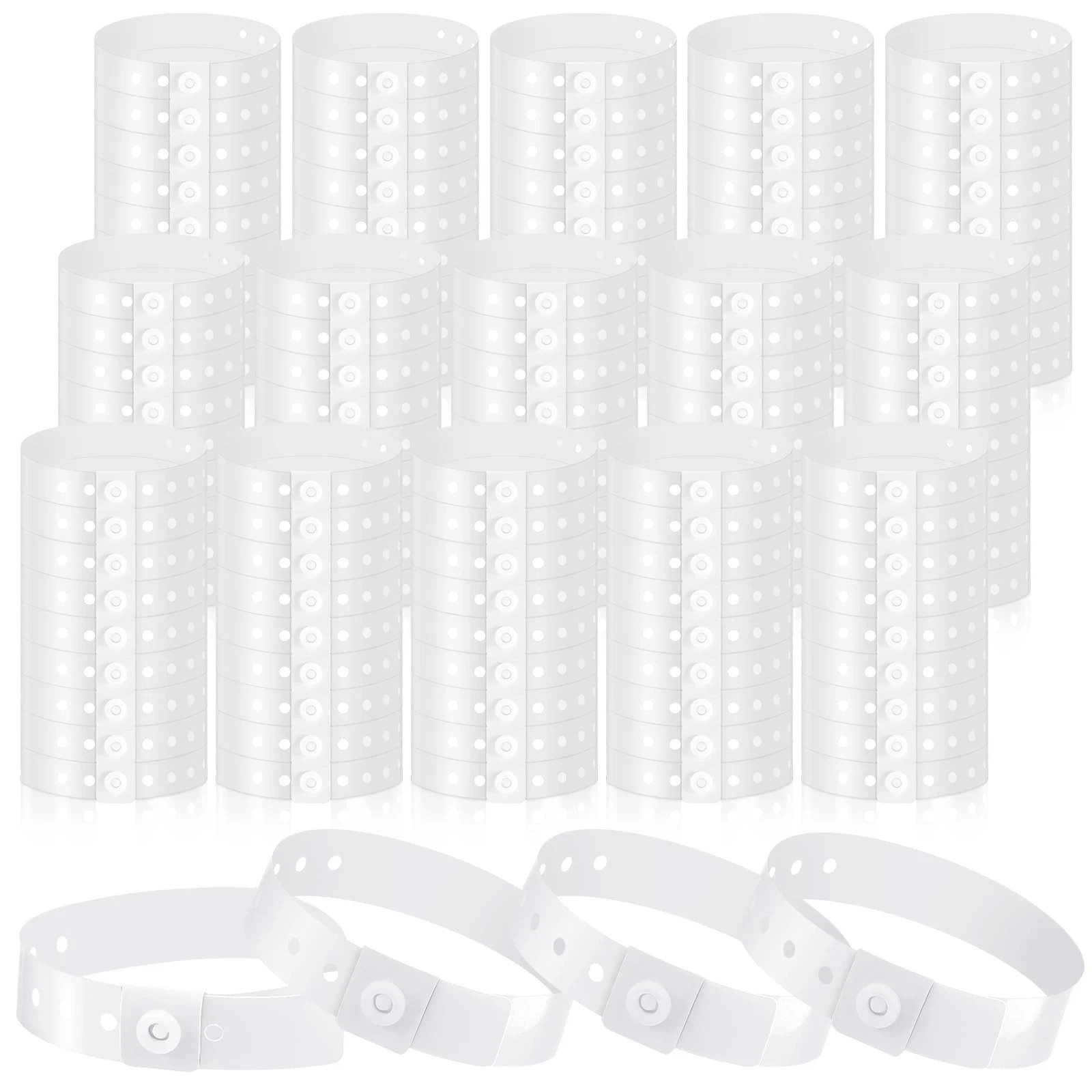 300 Pcs White Plastic Wristbands for Events Vinyl Wristband Plastic Bracelet …