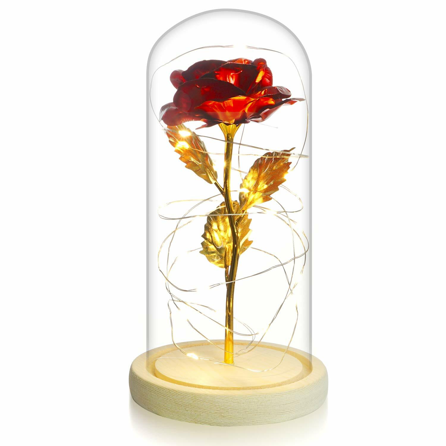 Galaxy Rose Flower gift LED light Beauty and the Beast rose Kit for Mom wife GF