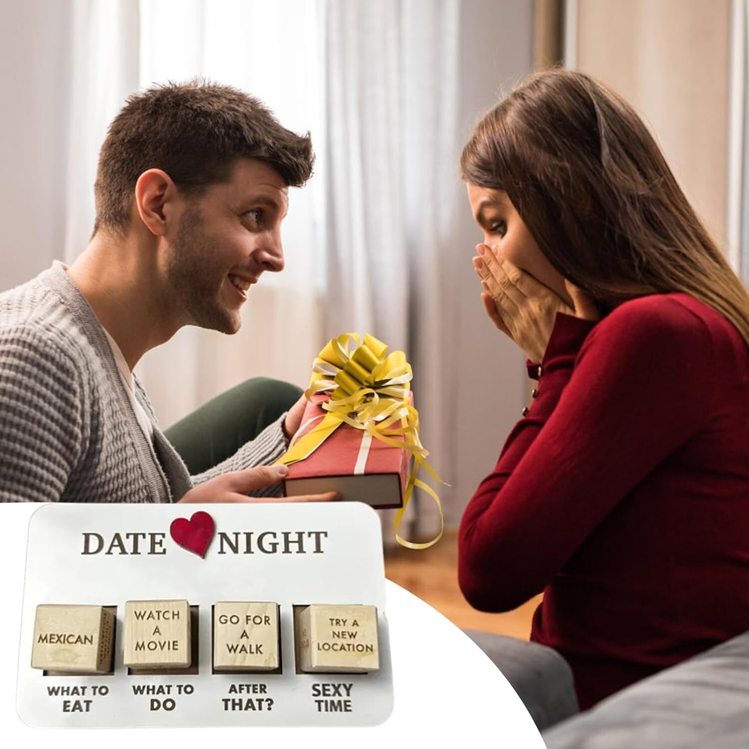 Wooden Date Night Dice: After Dark Edition – Romantic Adventure Dice for Couples
