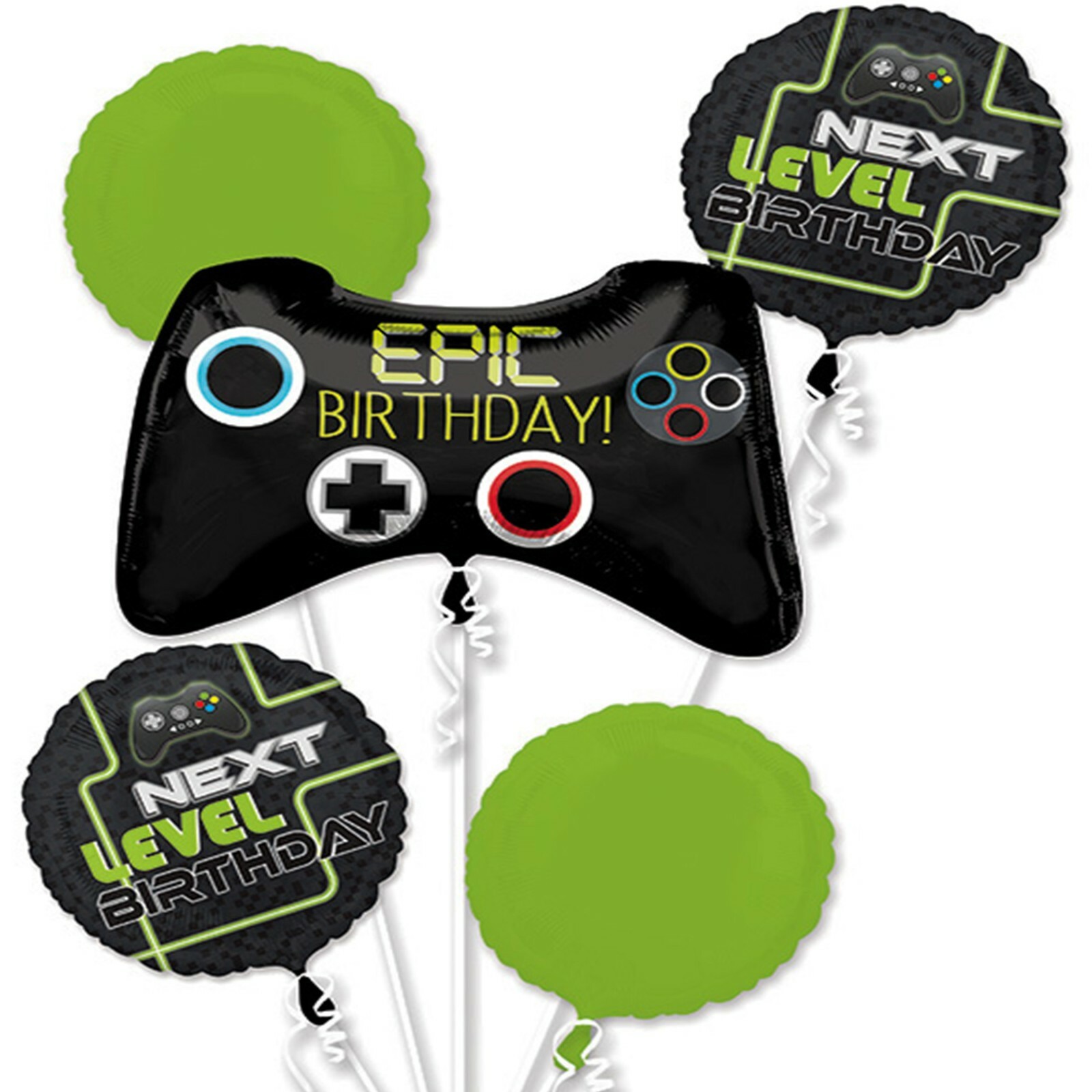 Game Controller Birthday Balloon Bouquet 5pc -NEW!!