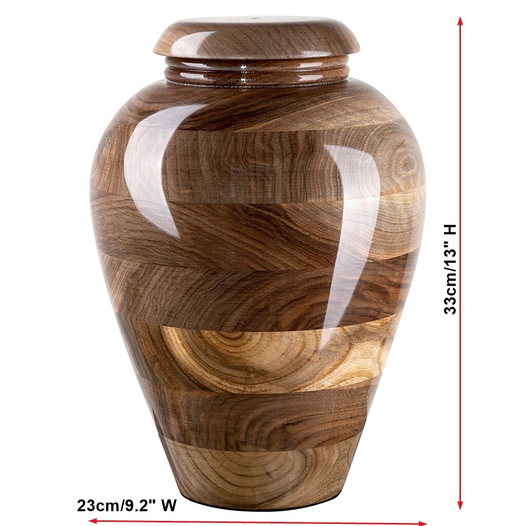 Stunning and very special hand turned wooden Walnut Human Cremation urn for ashe
