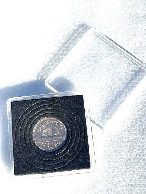 Birthday Present 40th , Unusual Gift 1986 Canadian Birth 5 Cent Coin