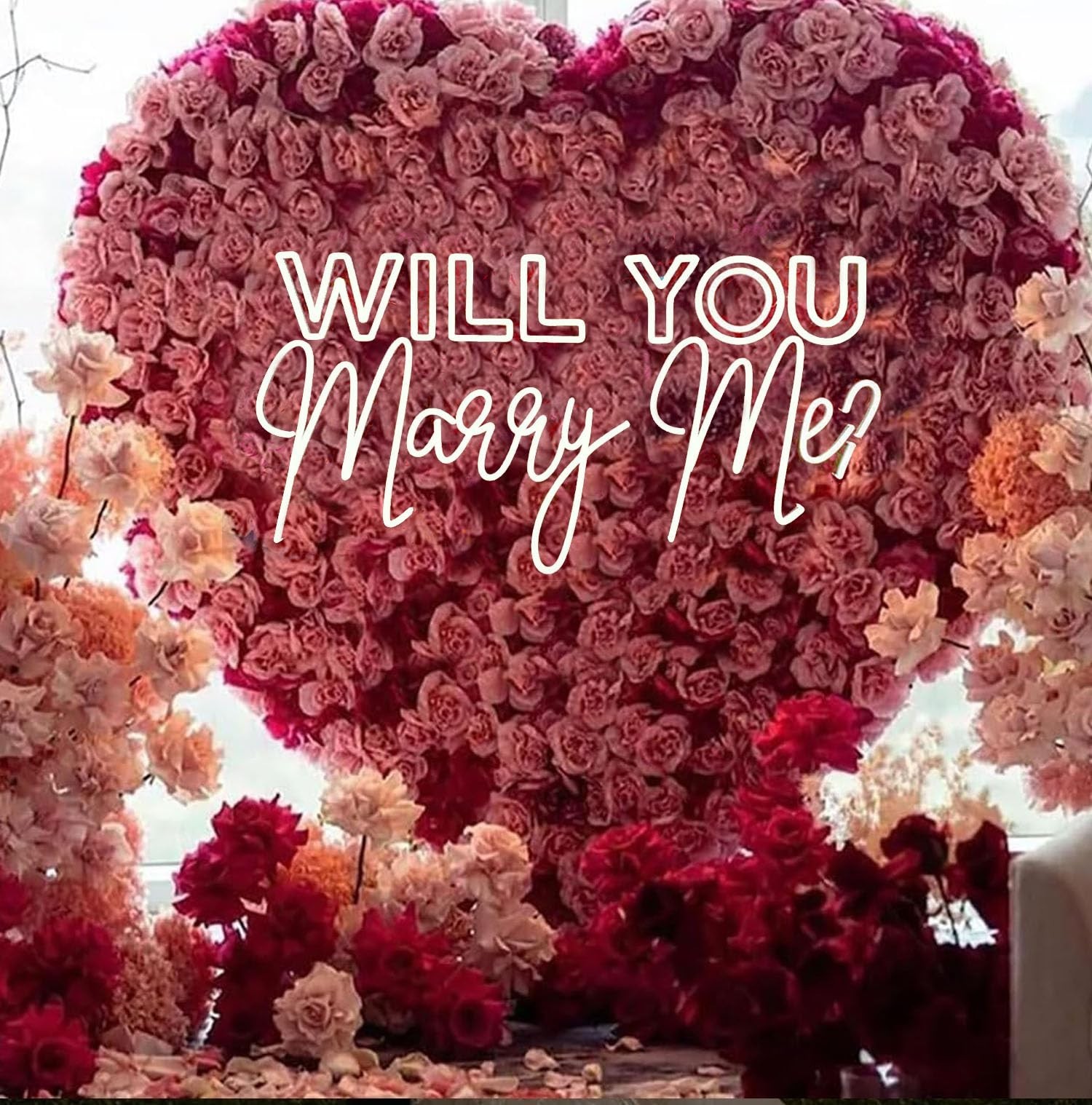 WILL YOU Marry Me? Neon Sign Custom Large Wedding Engagement Party Backdrop L…
