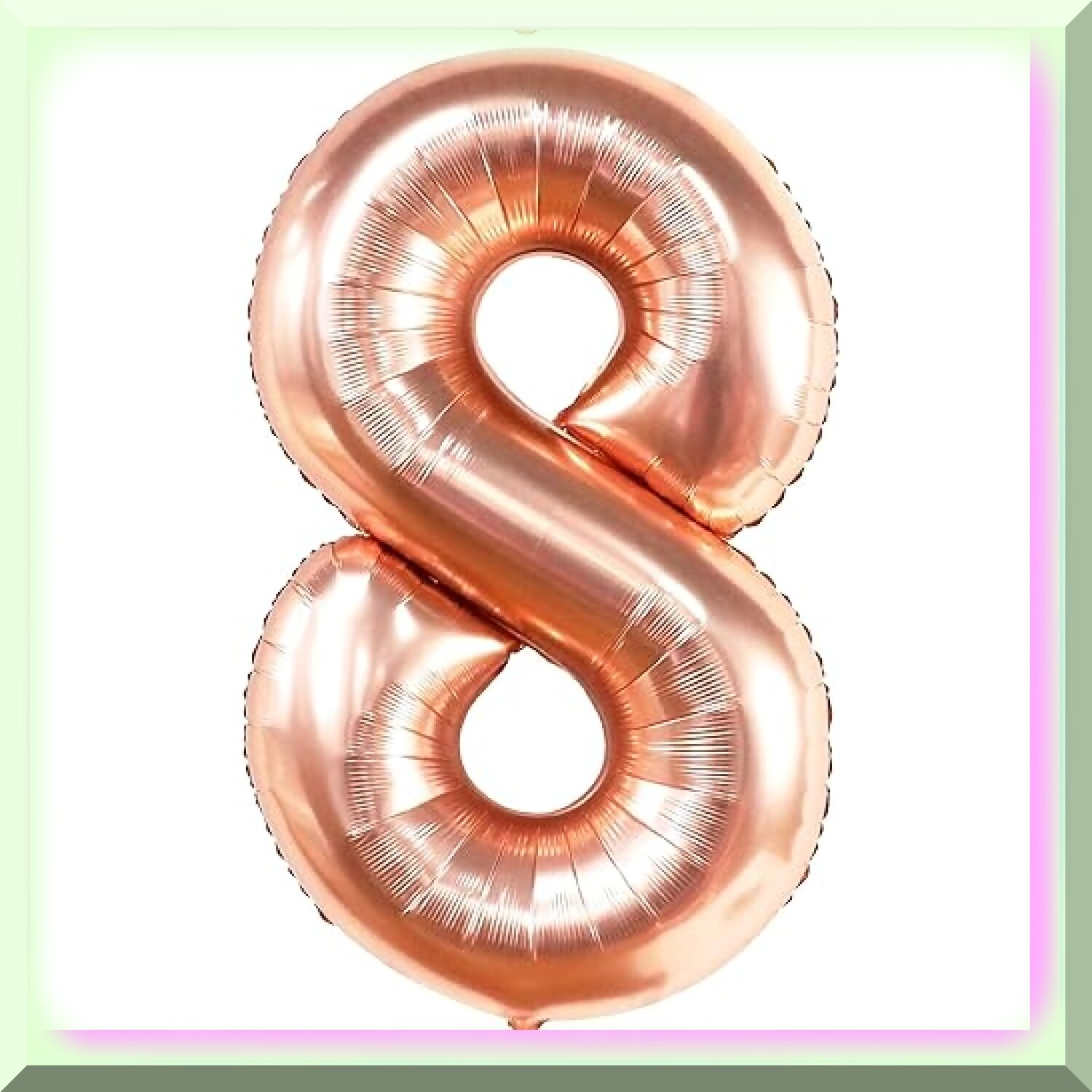 Rose Gold Number 8 Balloon for Girls 8th Birthday