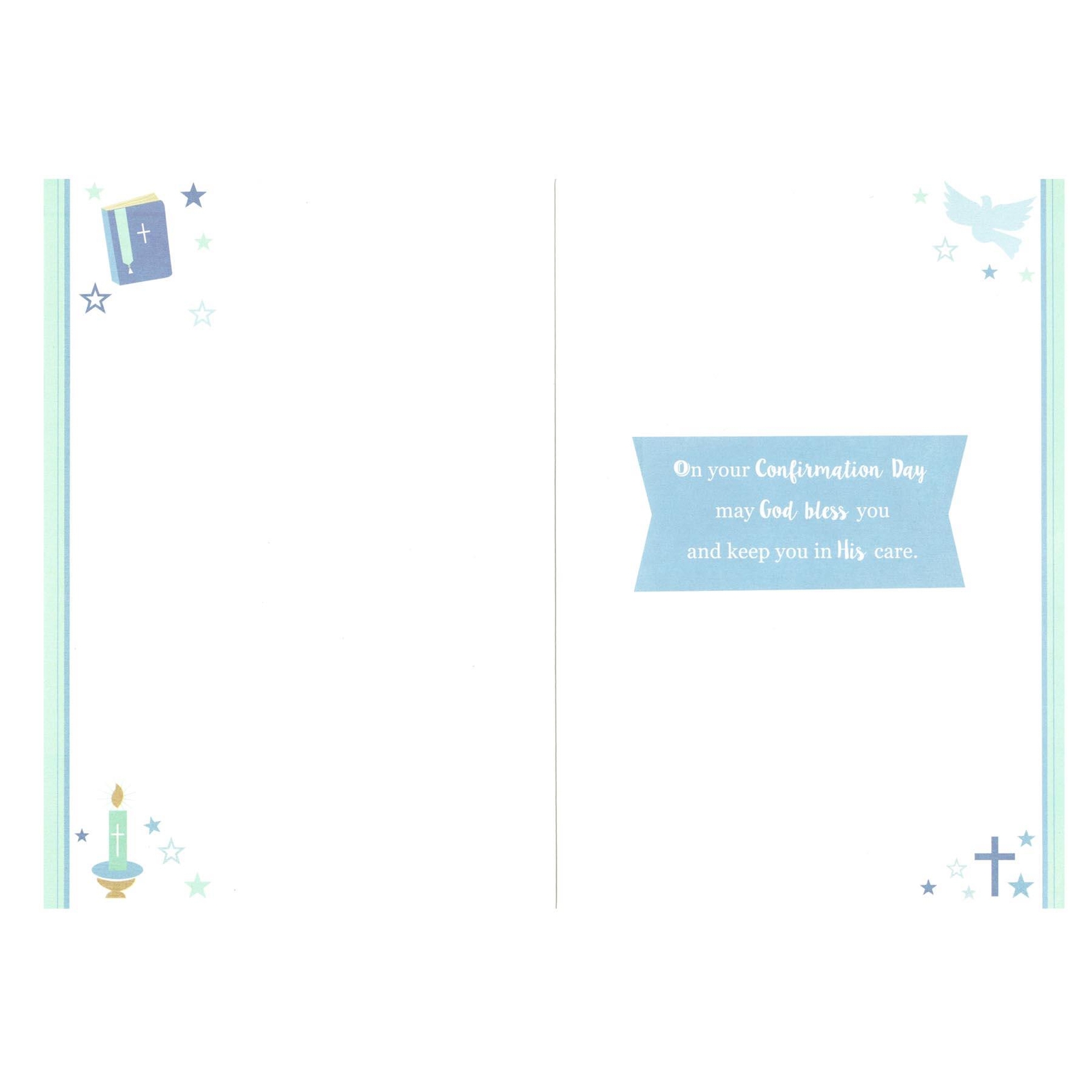 Confirmation Card with Foil Detail and White Envelope – Blue C