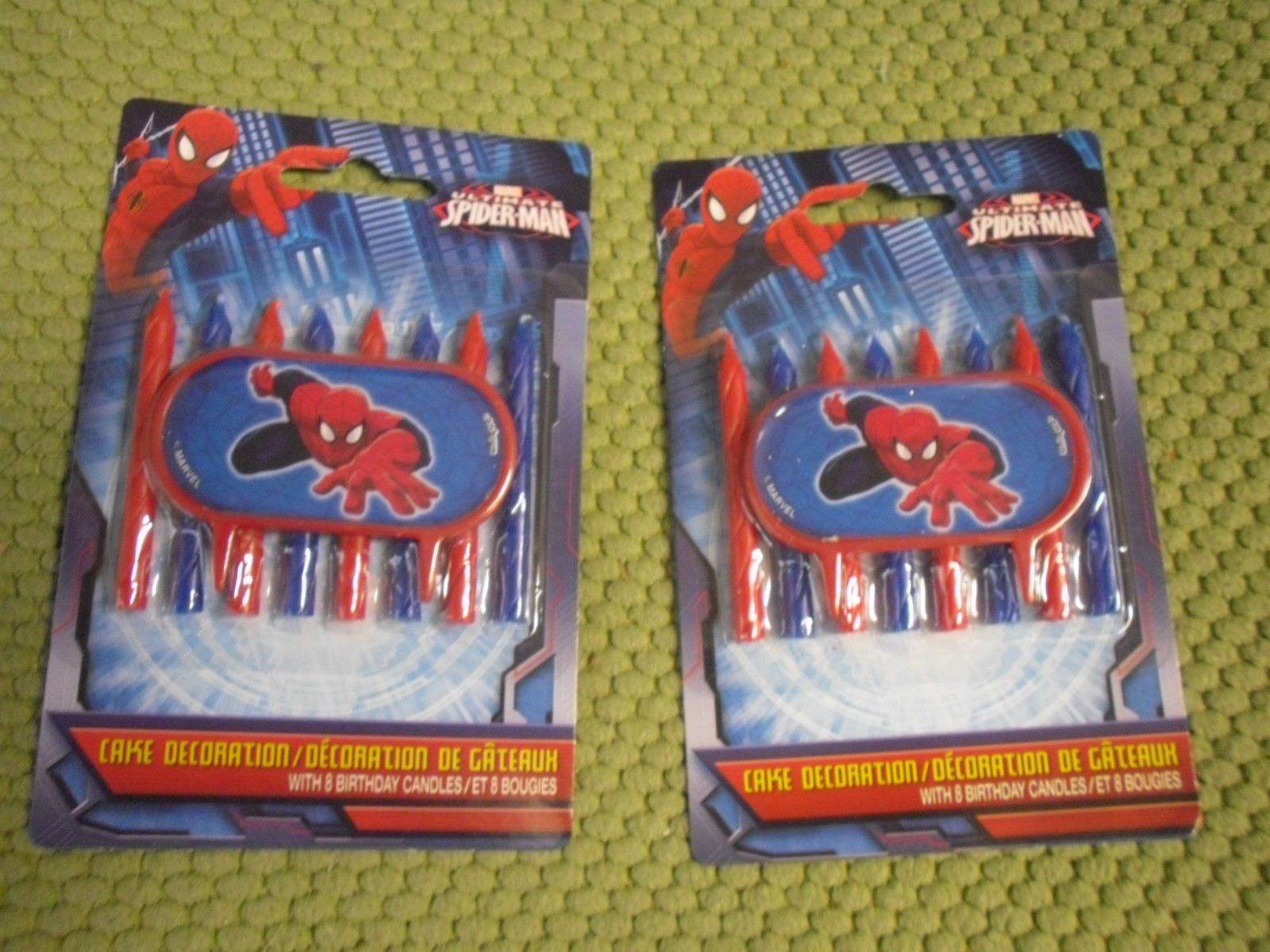 New ! 2 X 8 Count Marvel Ultimate Spiderman Birthday Candle Superhero Cake