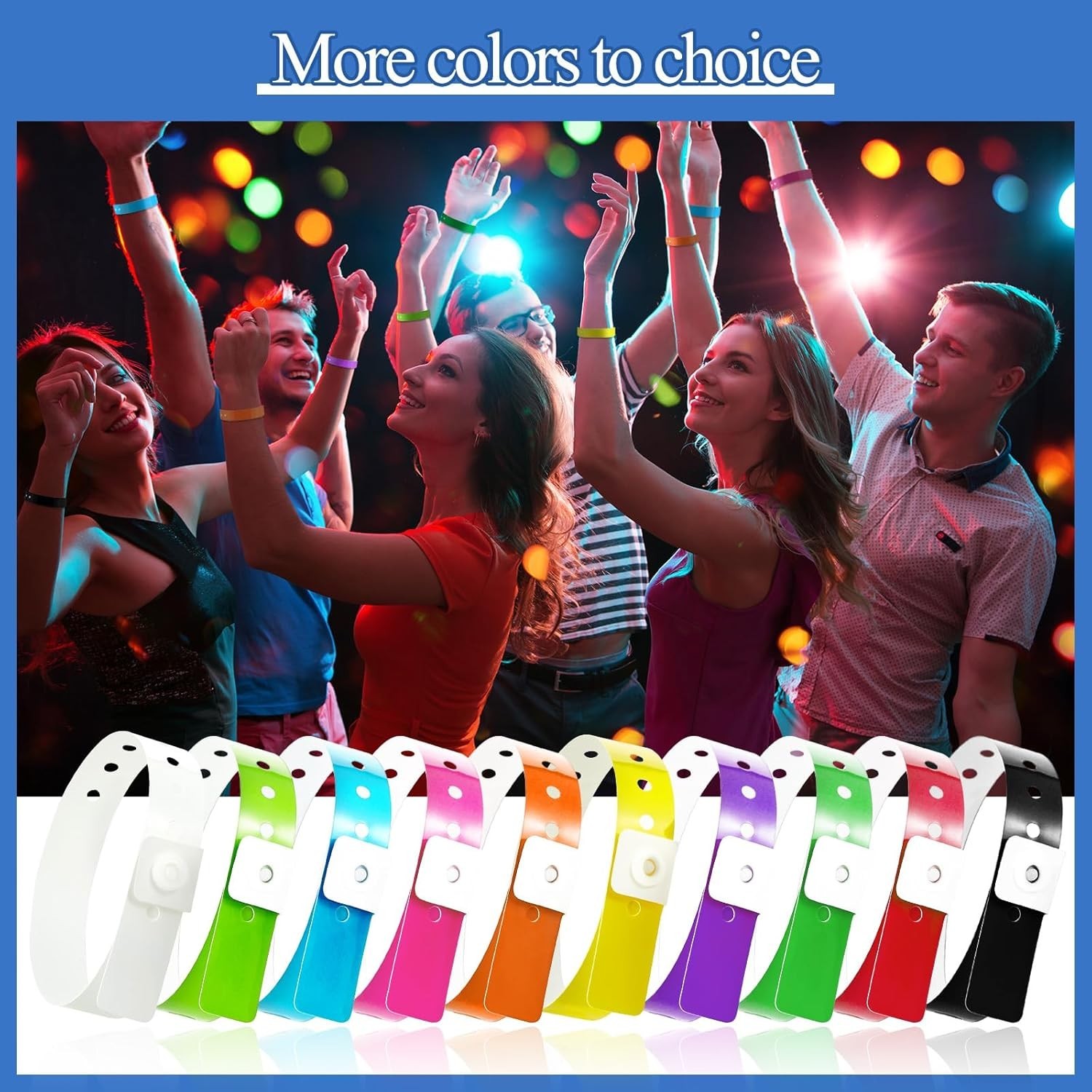 300 Pcs Multicolor Plastic Wristbands for Events Vinyl Wristband Plastic Brac…