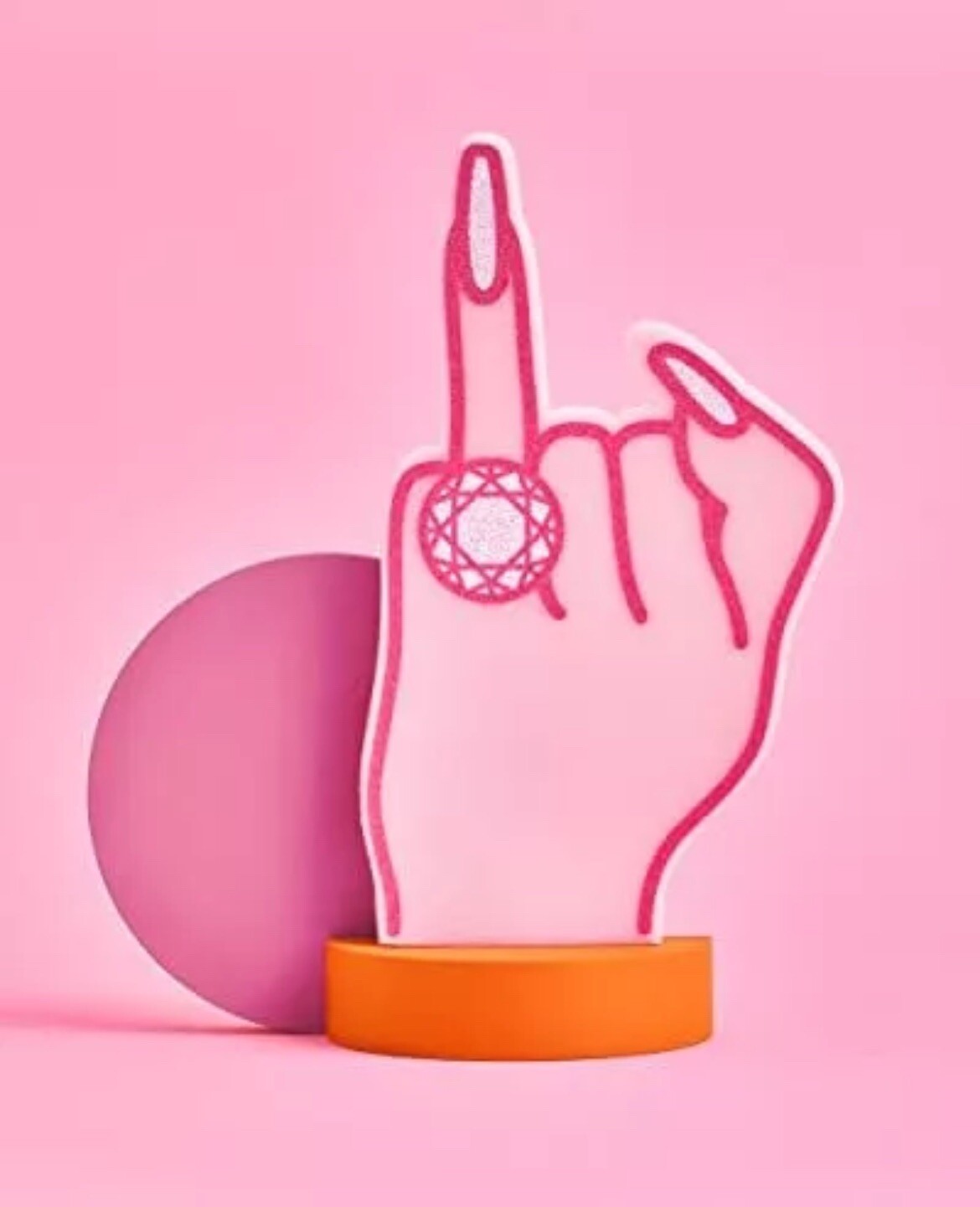 XO, FETTI BACHELORETTE PARTY XL GIFT DECORATION ENGAGED PINK FOAM RING FINGER