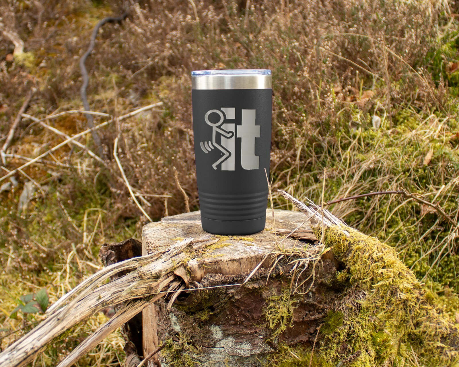 Coffee Tumbler F#@K IT Funny 20 oz. Stainless Steel Travel Tumbler – Black