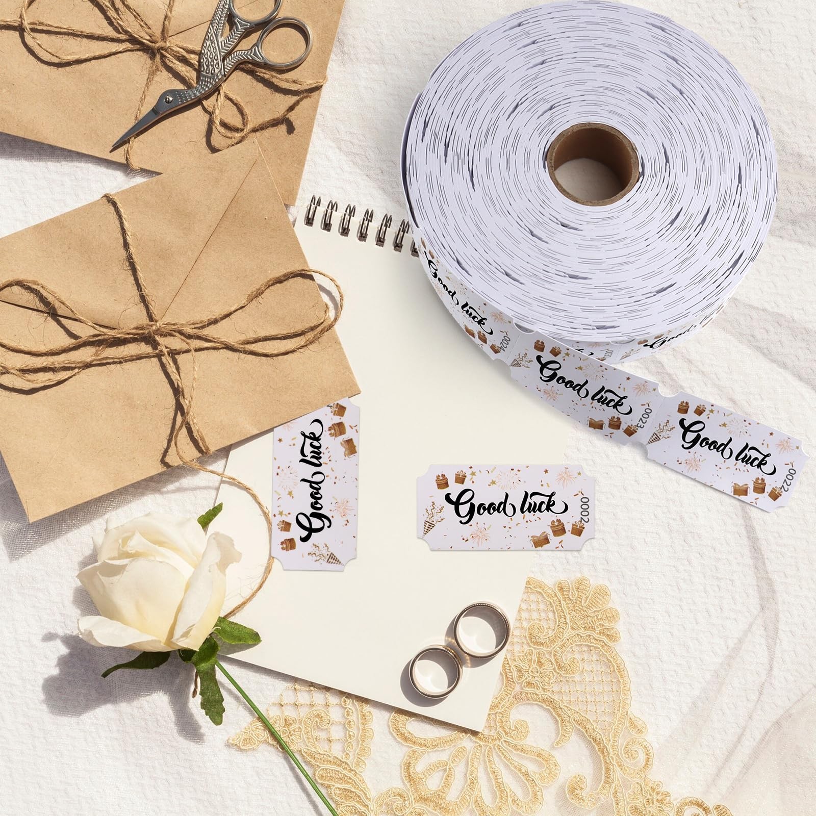 1000 PCS Good Luck Raffle Tickets Single Roll Enter To Win Contest Entry Card