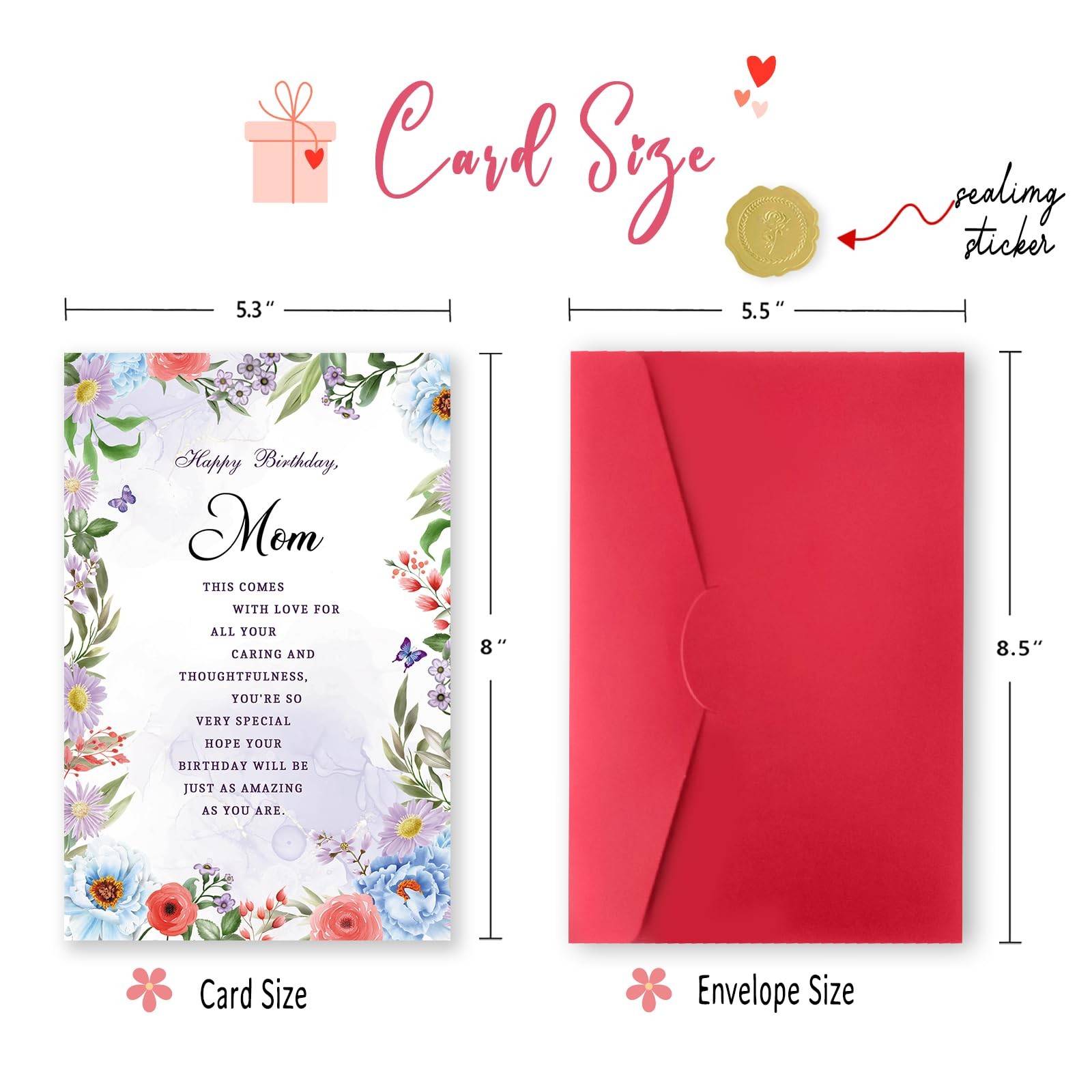 ATTLVV Mom Birthday Card,Happy Gifts for 8×5.3 inches, WX-260