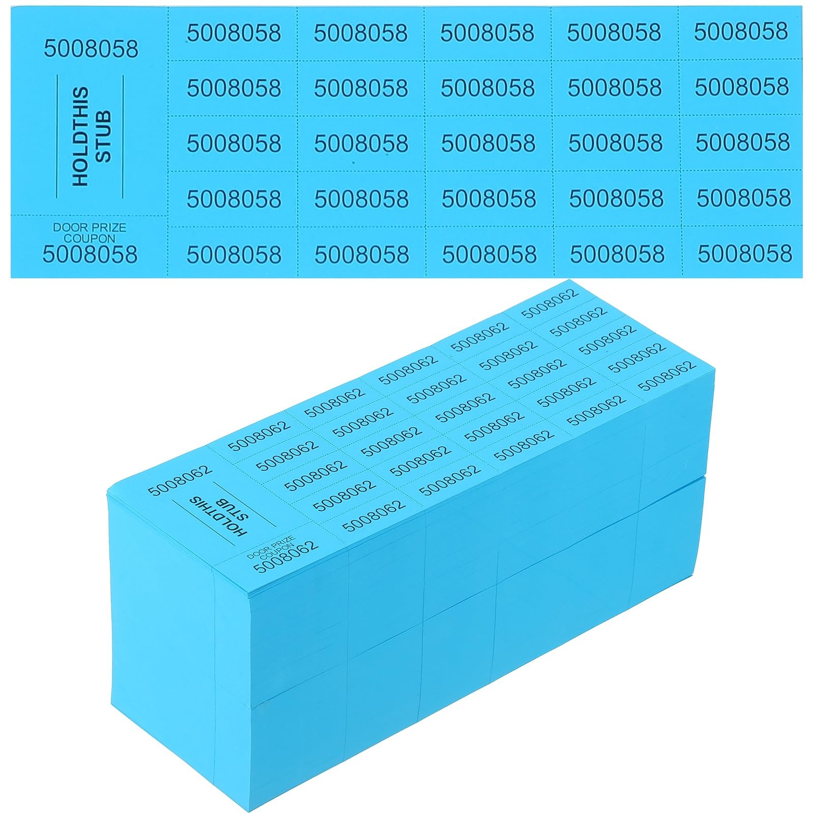 504 Sheets 25 Bid Raffle Ticket Different Numbers Chinese Auction Events Blue