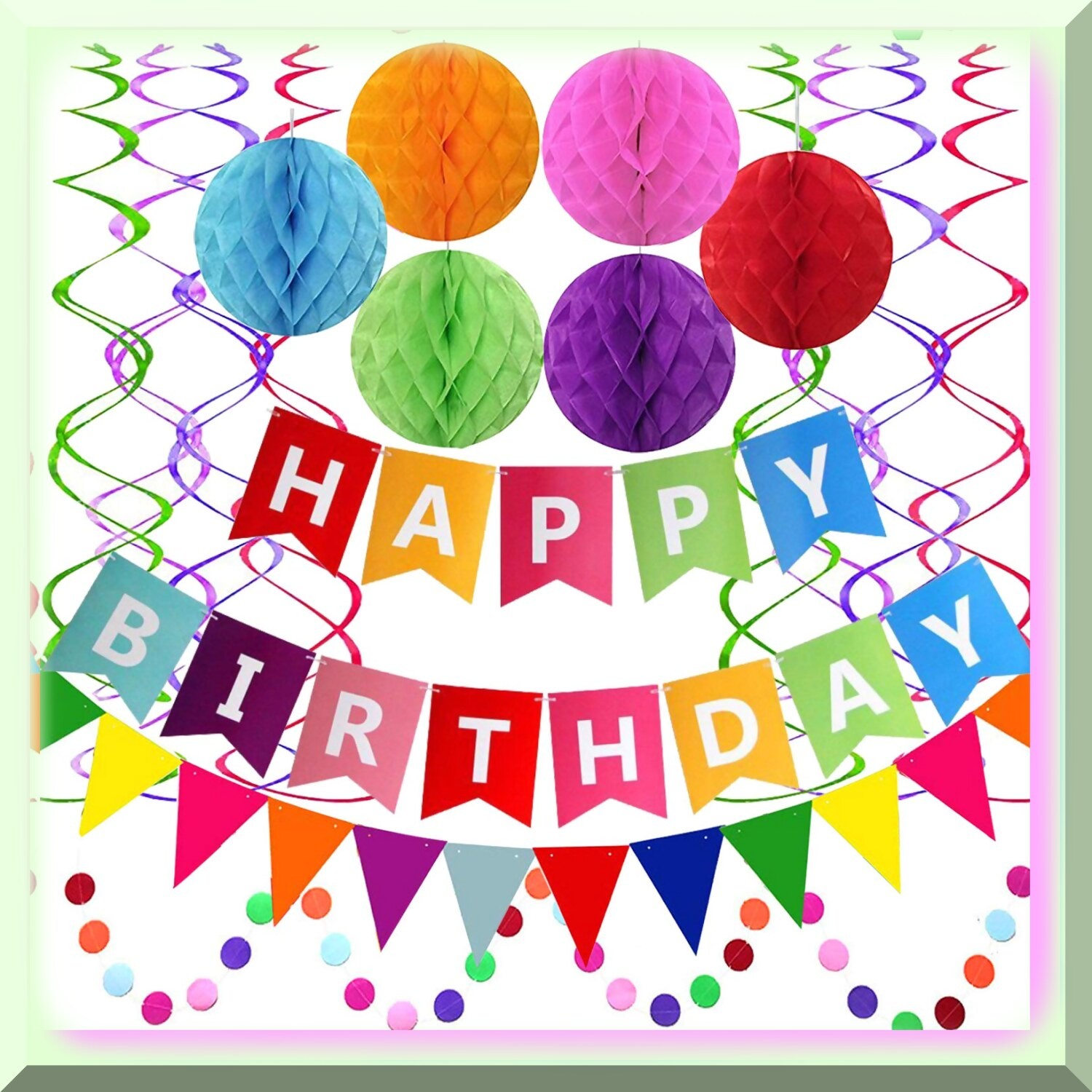 Colorful Party Decorations Bunting Confetti Streamers