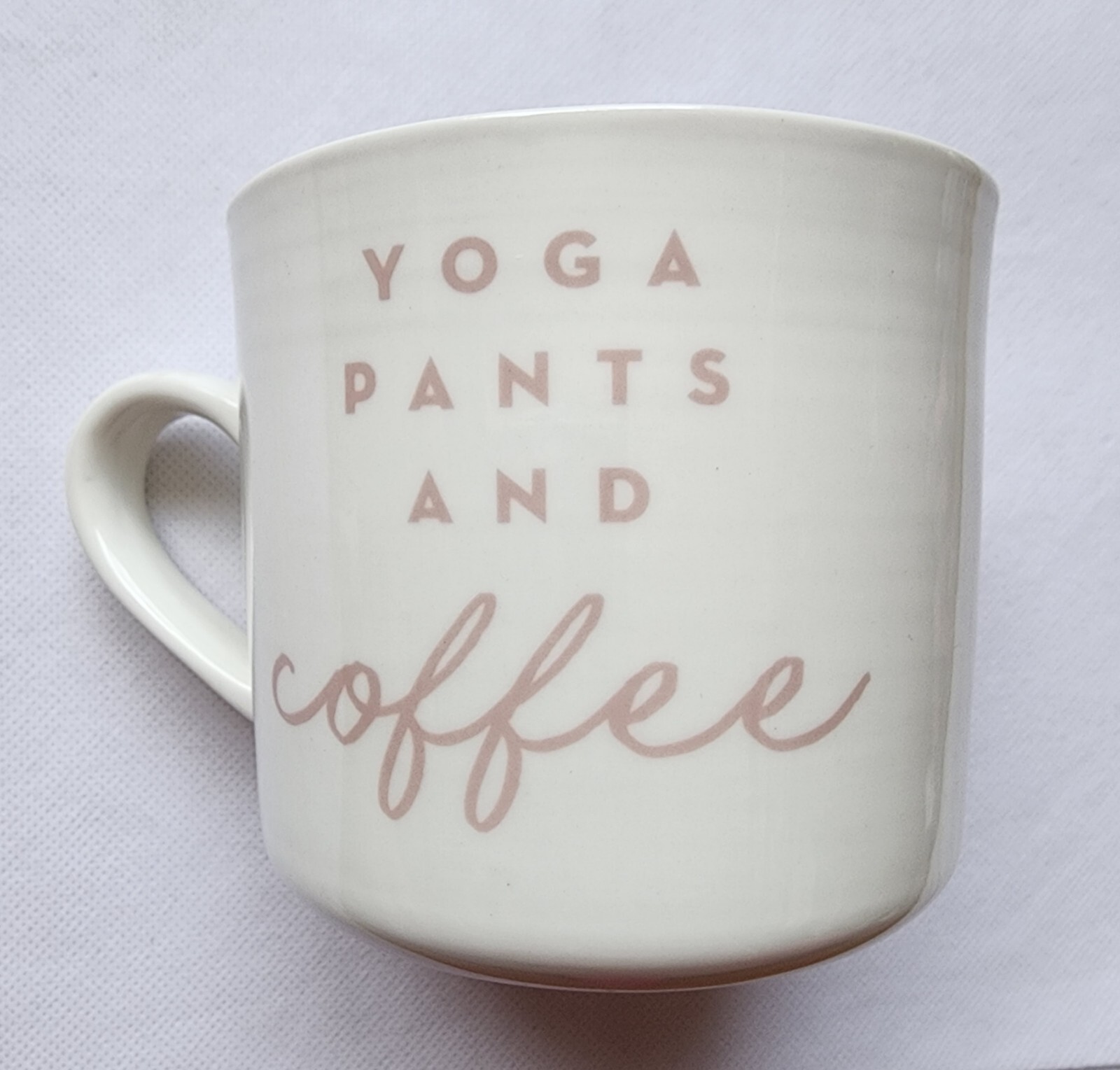 Opalhouse Stoneware “Yoga Pants And Coffee” Mugs Cream, New!