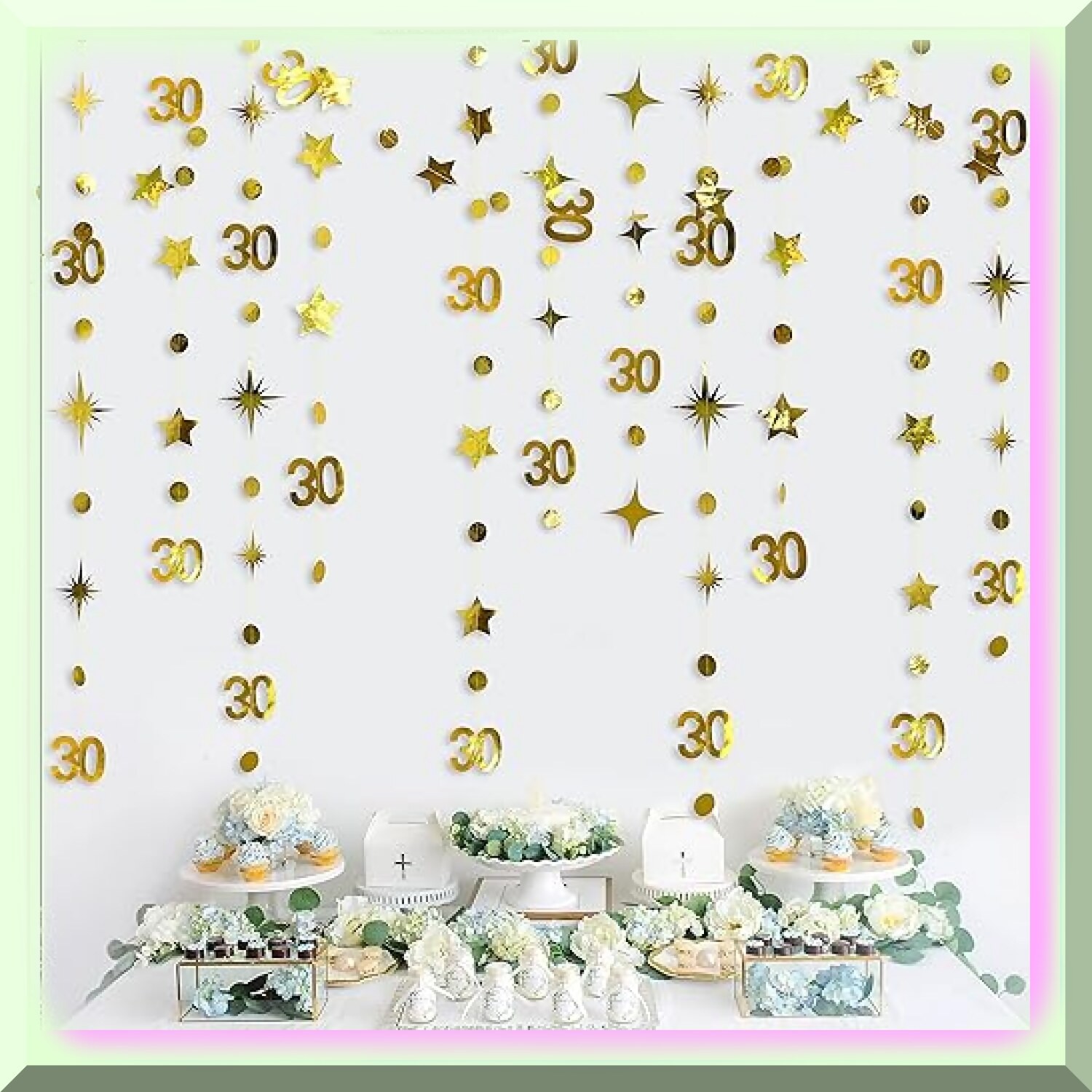 30th Birthday Metallic Garland Set