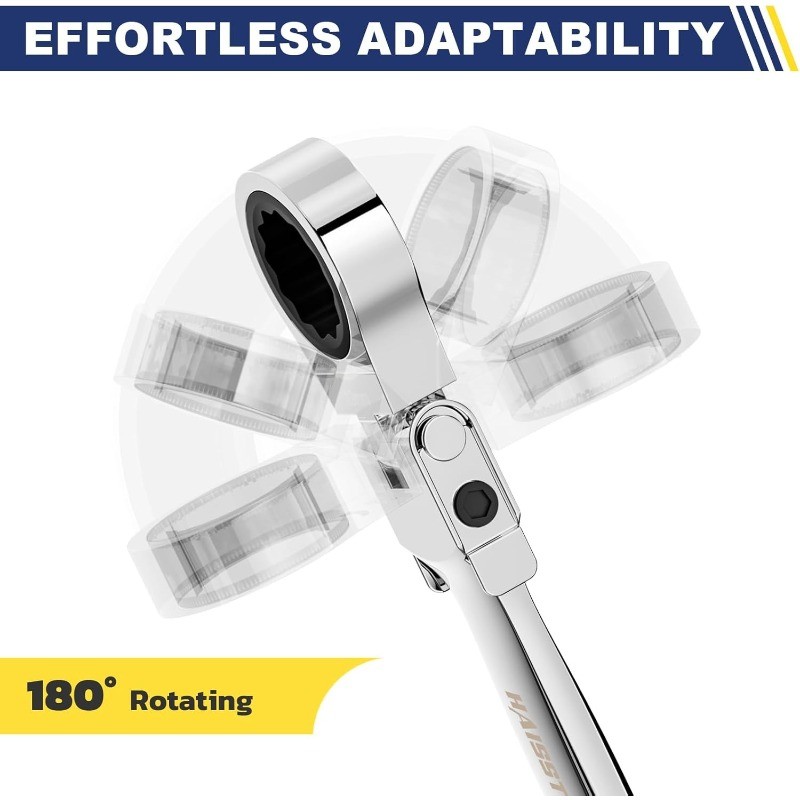 haisstronica 24 in 1 Interchangeable Heads Ratchet Wrench Set with 3/8 in Adapte
