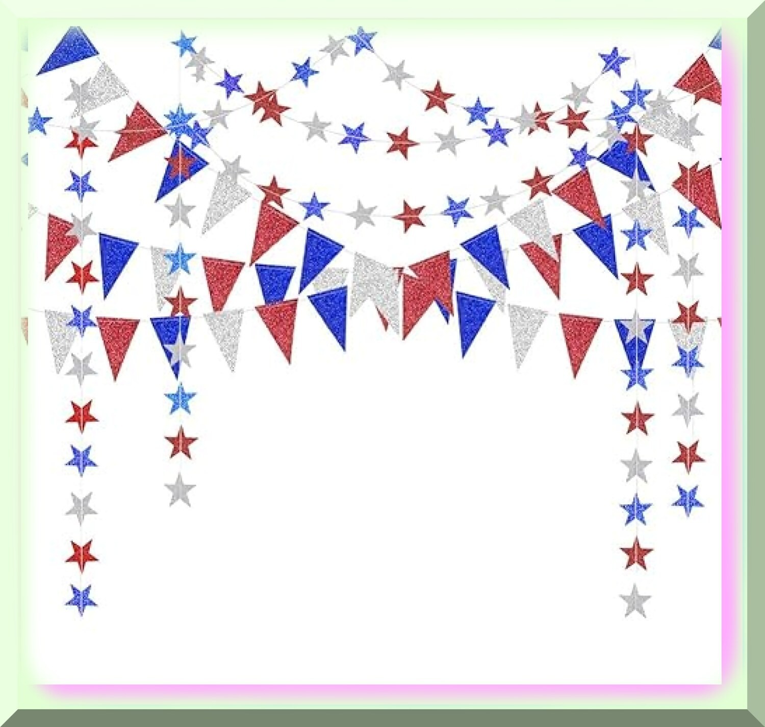 Starry Sky Patriotic Celebration Kit with Glitter Cardstock Decorations