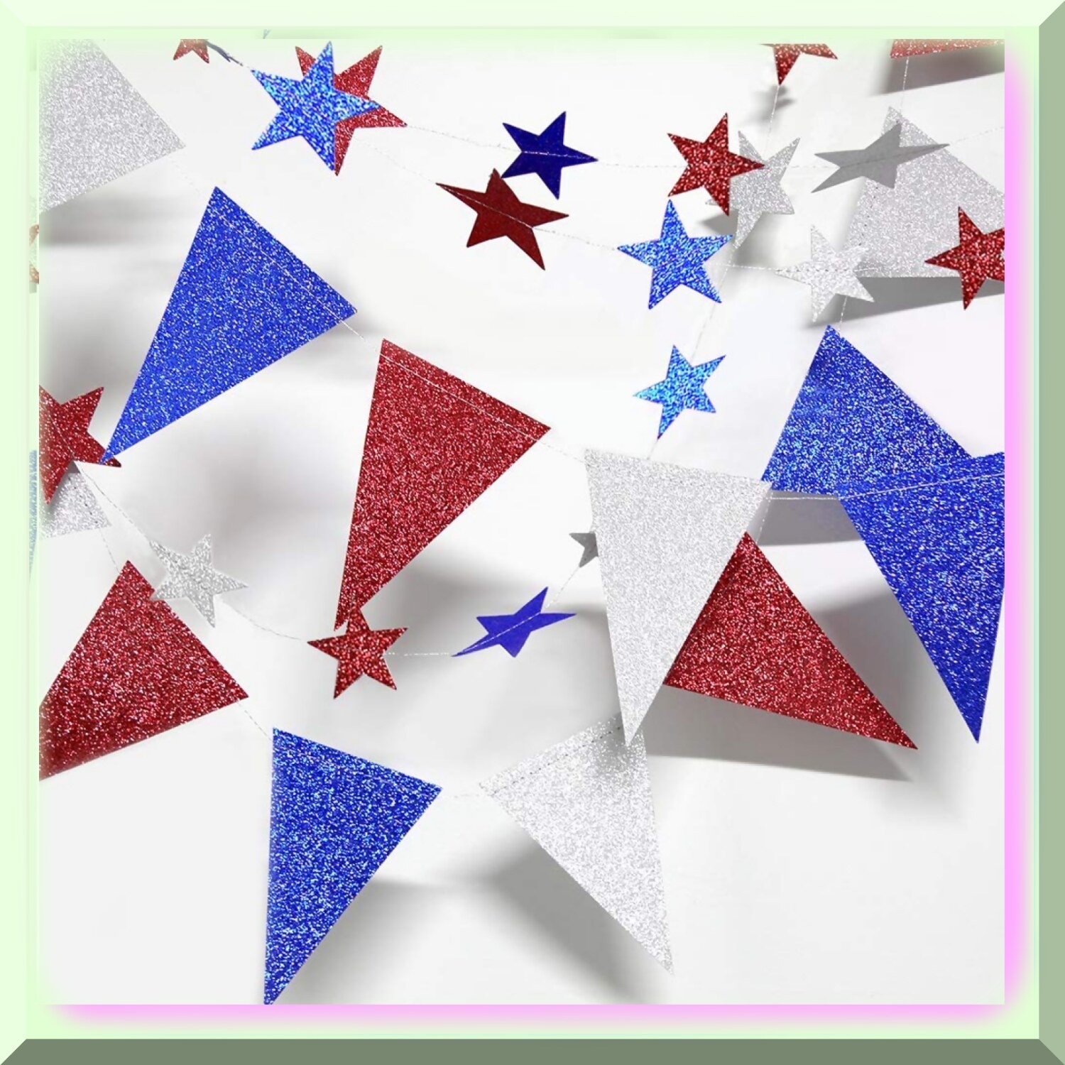Starry Sky Patriotic Celebration Kit with Glitter Cardstock Decorations
