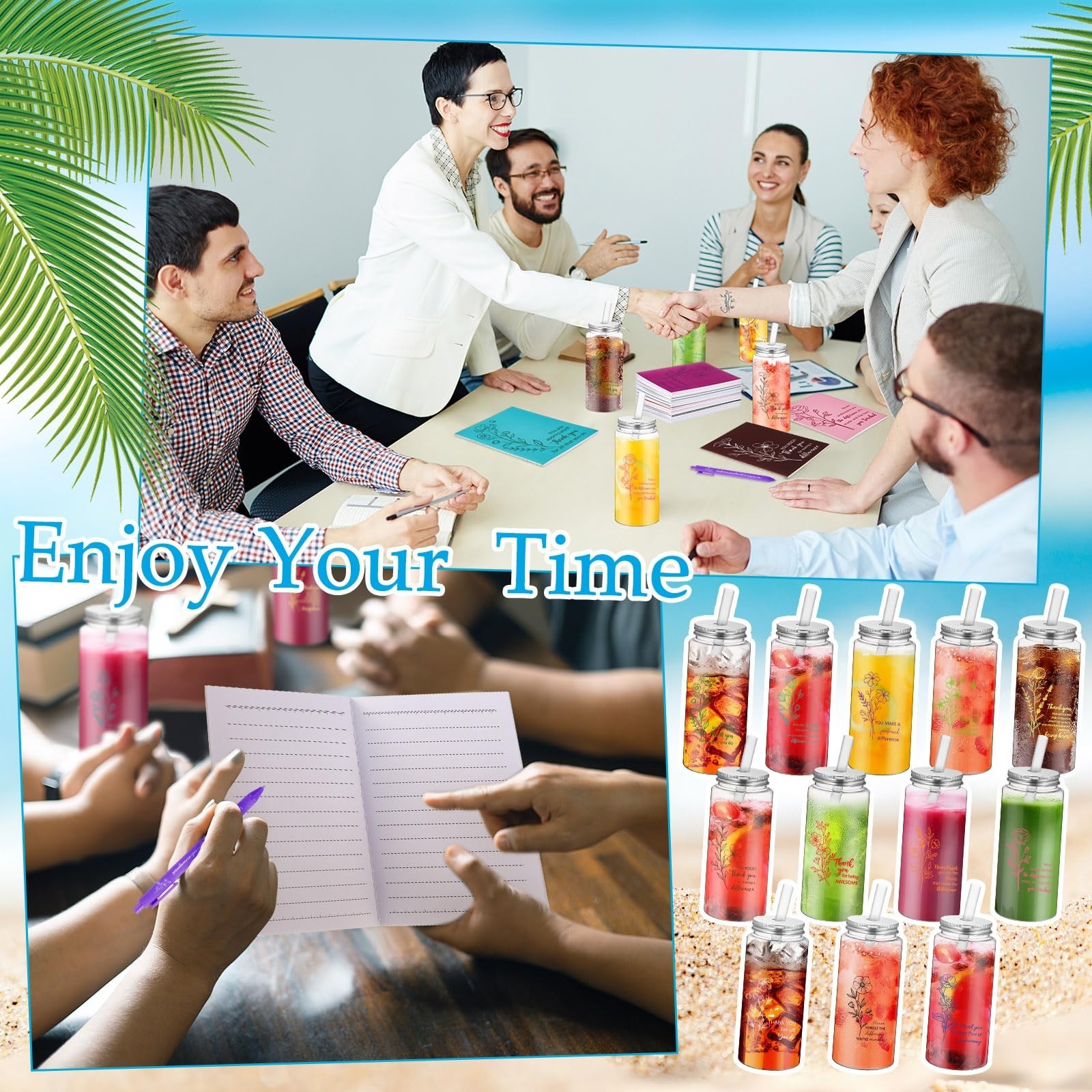 72 Pcs Employee Appreciation Gifts 13.5 oz Thank You Cups Bulk with Lids Stra…
