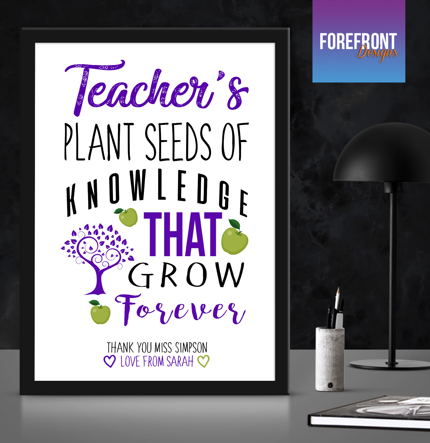 Personalised THANK YOU Teacher gift/present/keepsake, School term/ special gift