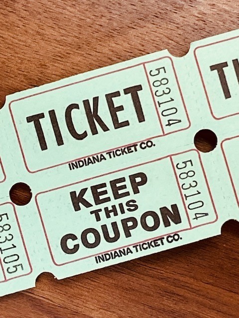 Vintage raffle tickets for crafts and junk journals (25 double tickets)