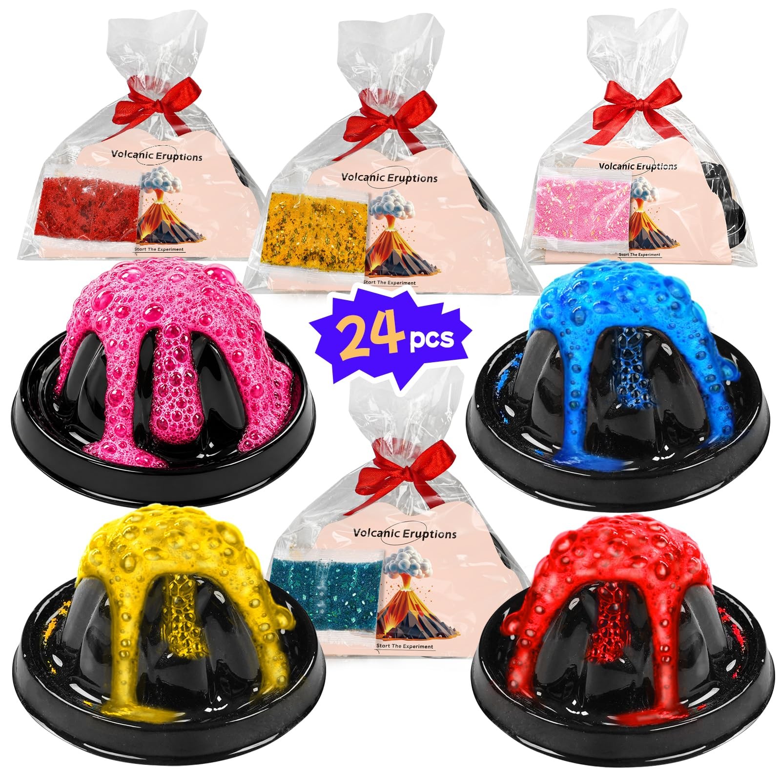 rifamee 24Pcs Volcano Eruption Science Kit Party Favor One Size, 2