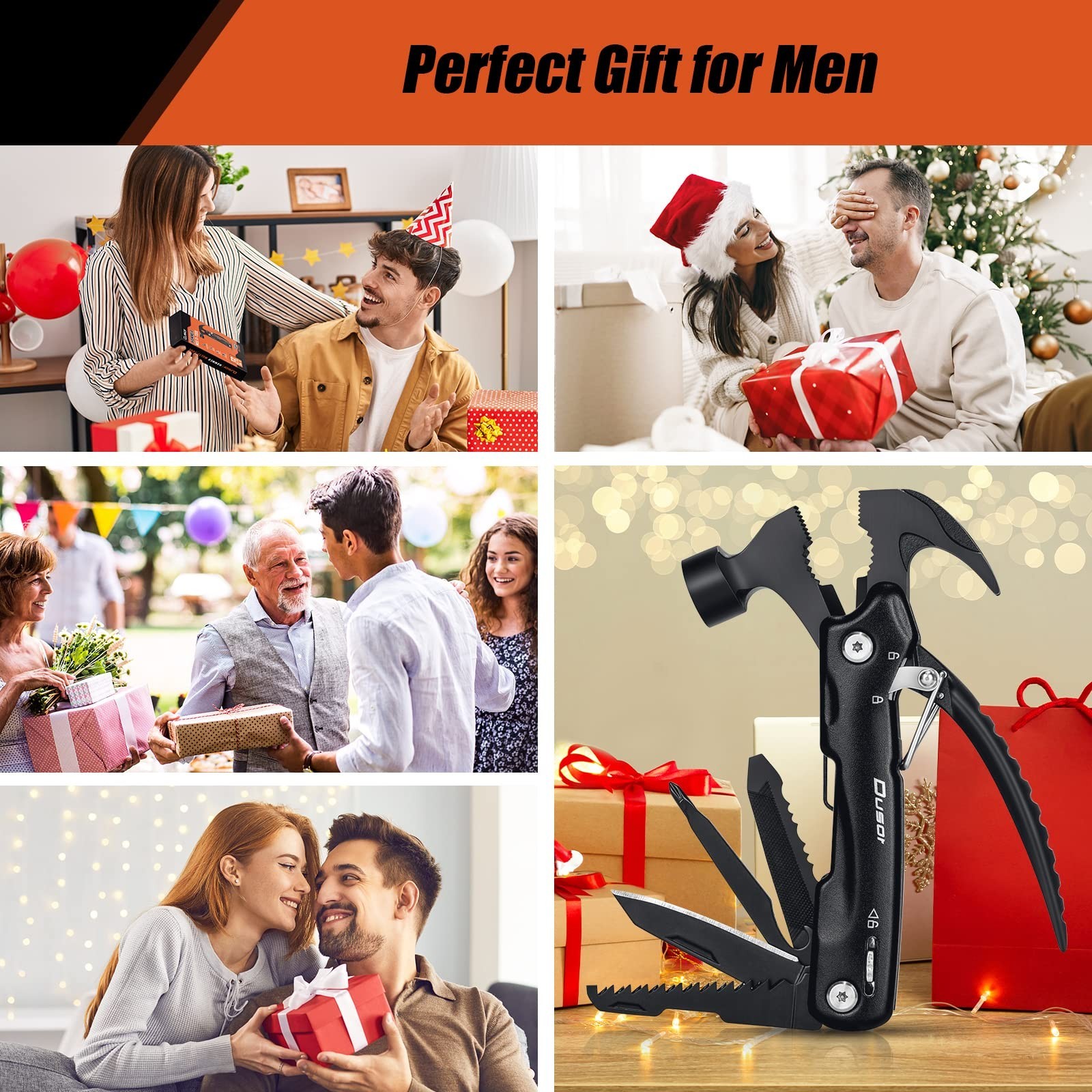 Gifts for Men 12 in 1 Hammer Multitool, Father’ s Day Gifts from Daughter, Hu…