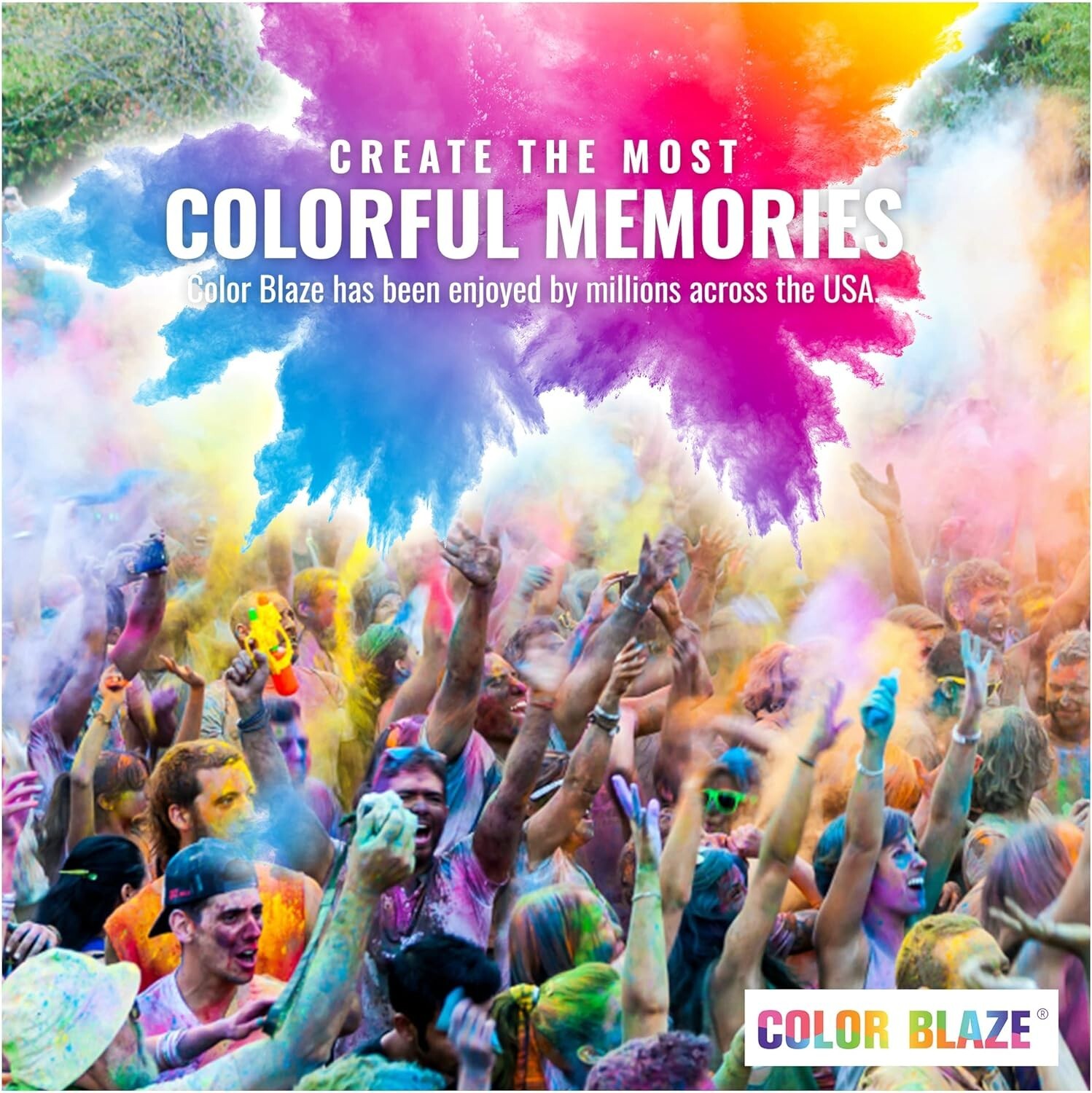 Color Blaze – 8 Pack Color Powder – 5lbs Each of Eight Colors Holi Festivals