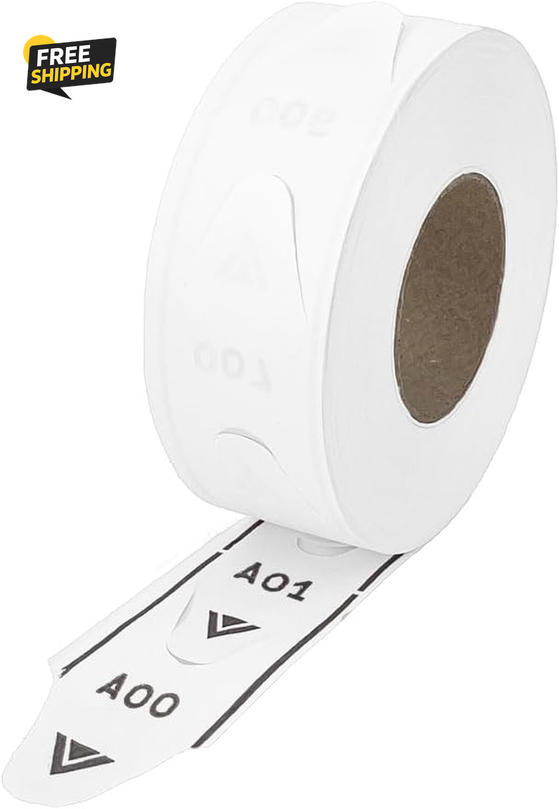 1 Roll of 2-Digit Take-A-Number Tickets – 2000 / Roll (White)