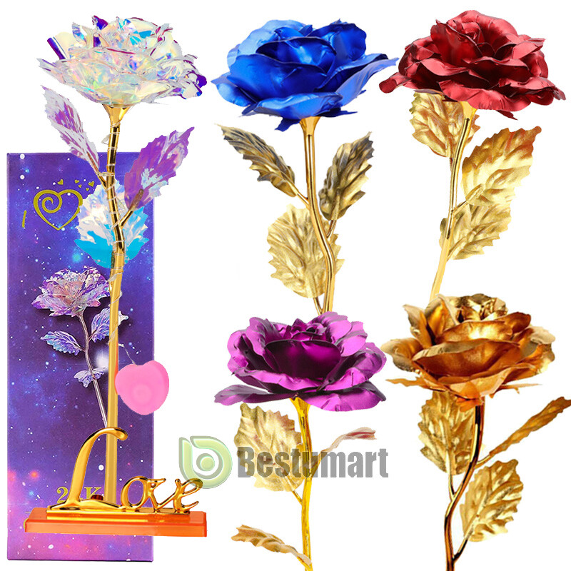 Crystal Galaxy Enchanted Rose LED Glass Forever Flower Home Decoration Gift Box