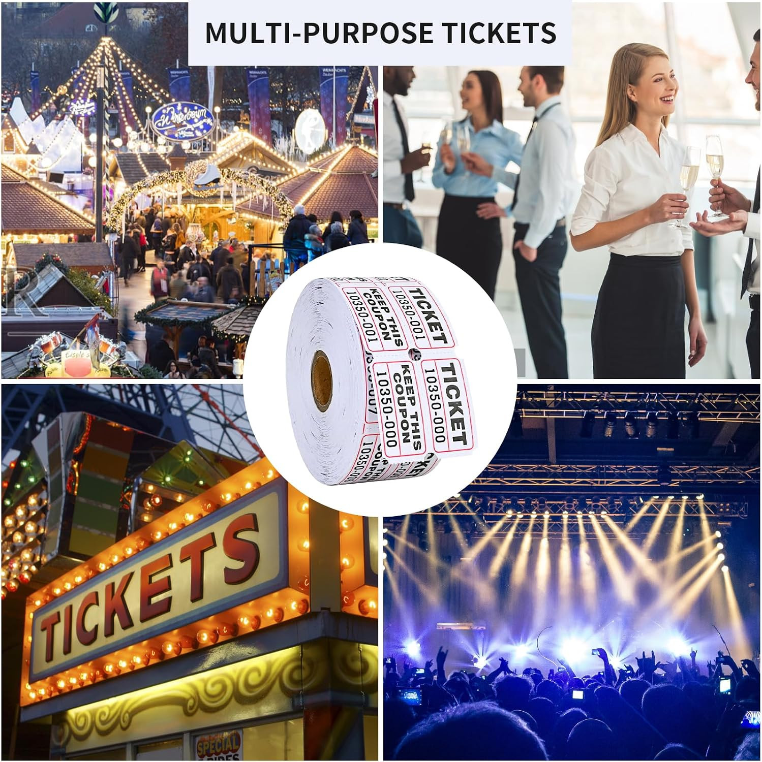 Raffle Tickets Double Rolls 1000 Per Roll 50/50 Raffle Tickets for Events,Car…