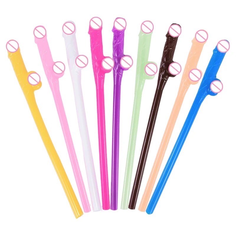 50 Novelty Penis Straws Bachelorette Party Supplies Decorations Dick Drinking.