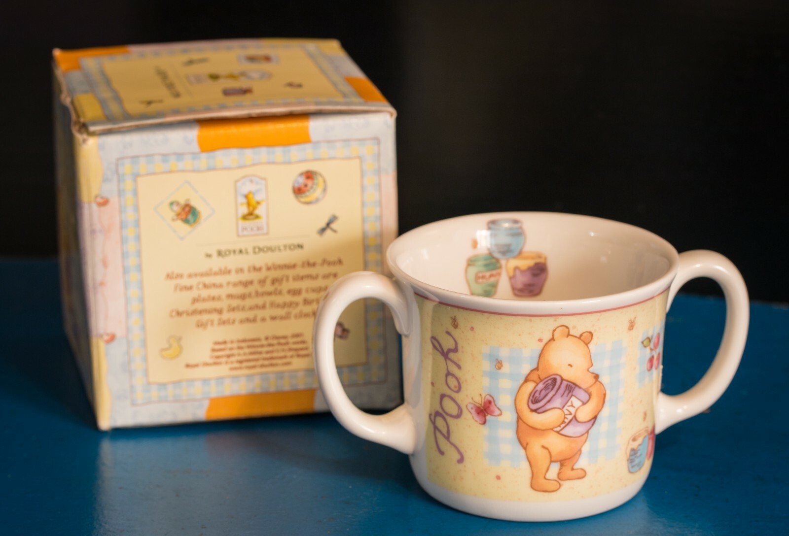 Royal Doulton Winnie the Pooh 2001 Double Handle Mug Baby Cup Boxed Disney