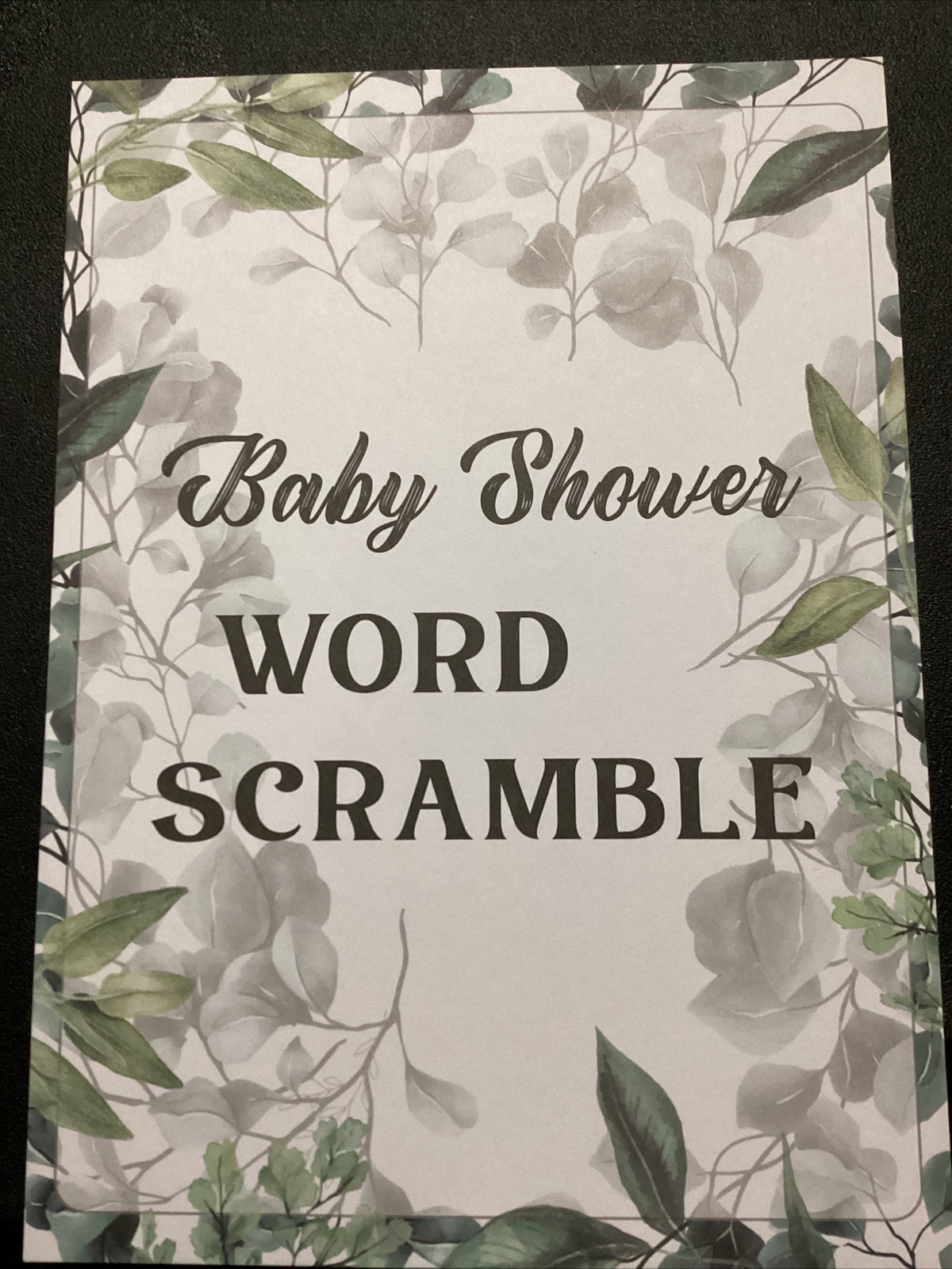 Pack Of 10 Baby Word Scrabble Baby Shower Game Cards