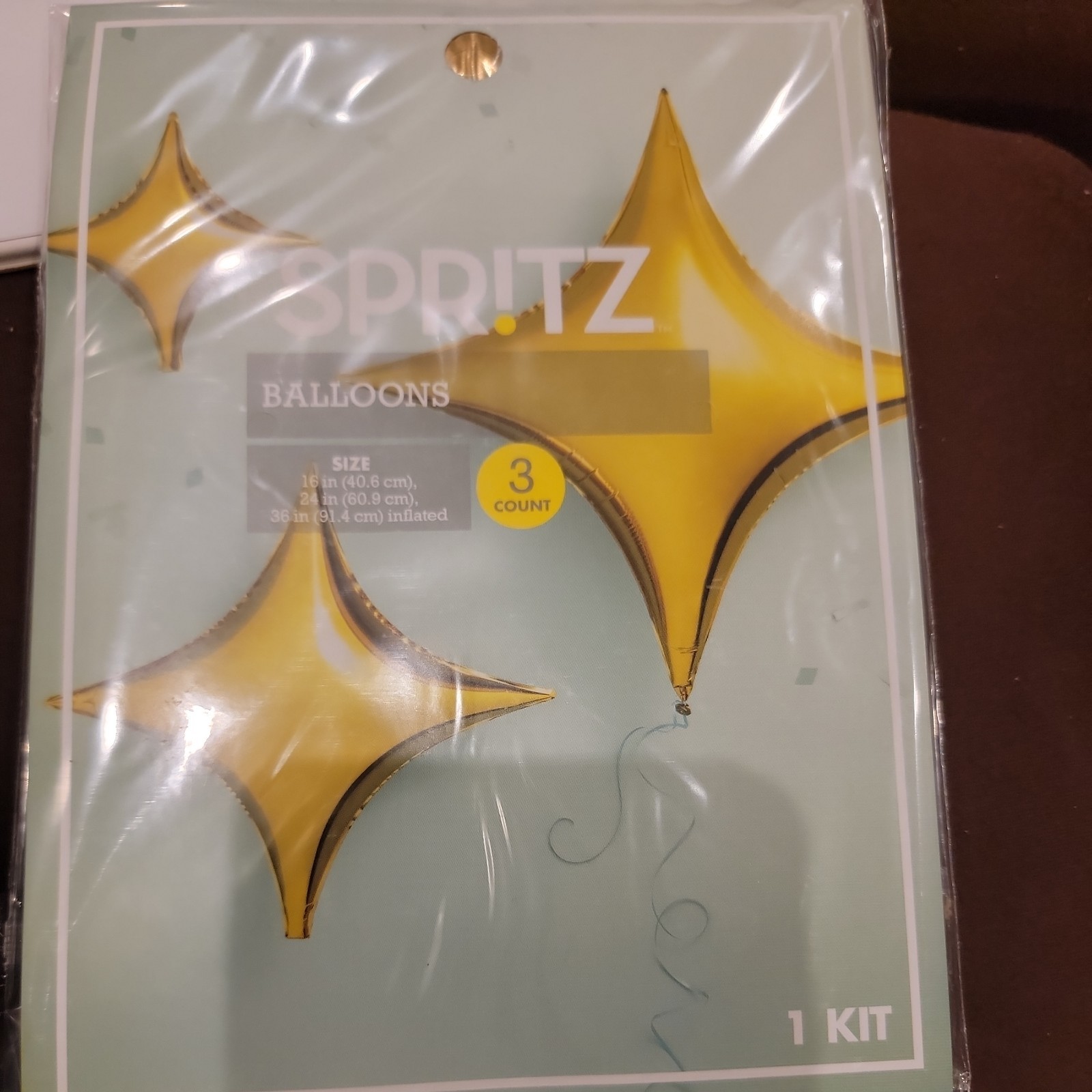 Spritz Party Balloons Gold Shiny 3ct (16″ – 24″ – 36″ Sizes) Price for 3 packs