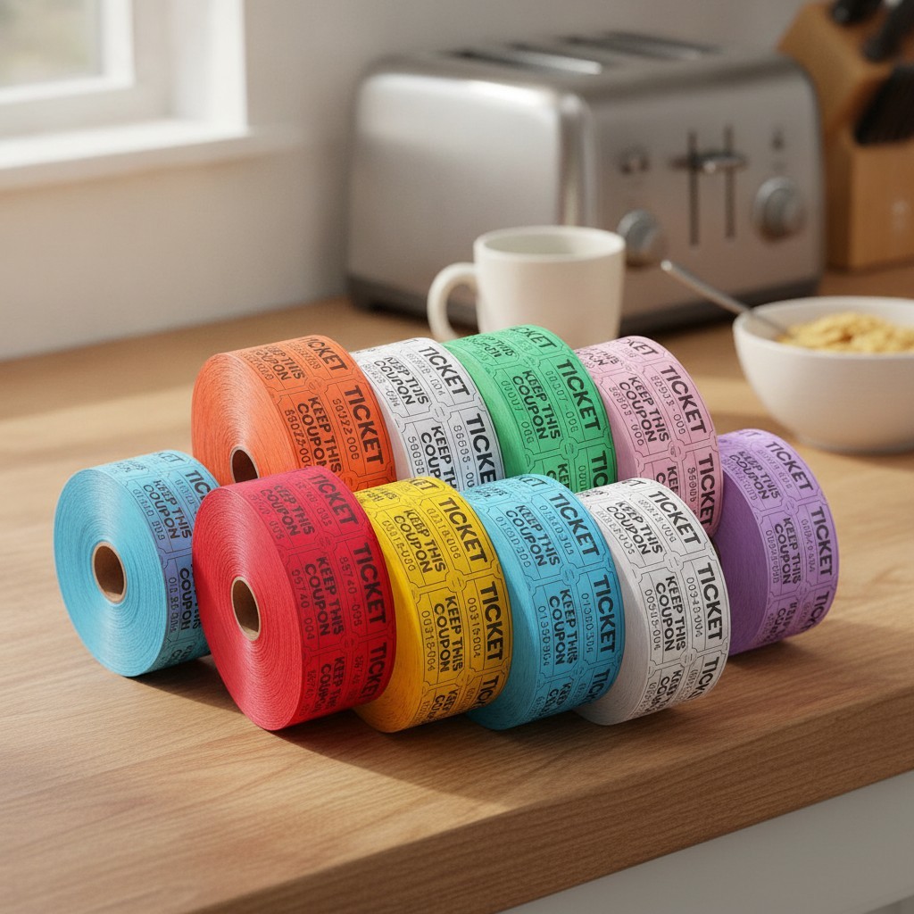 8000 Pairs Raffle Tickets, 50/50 Double Raffle Tickets Rolls, 8 Colors 1000 T…