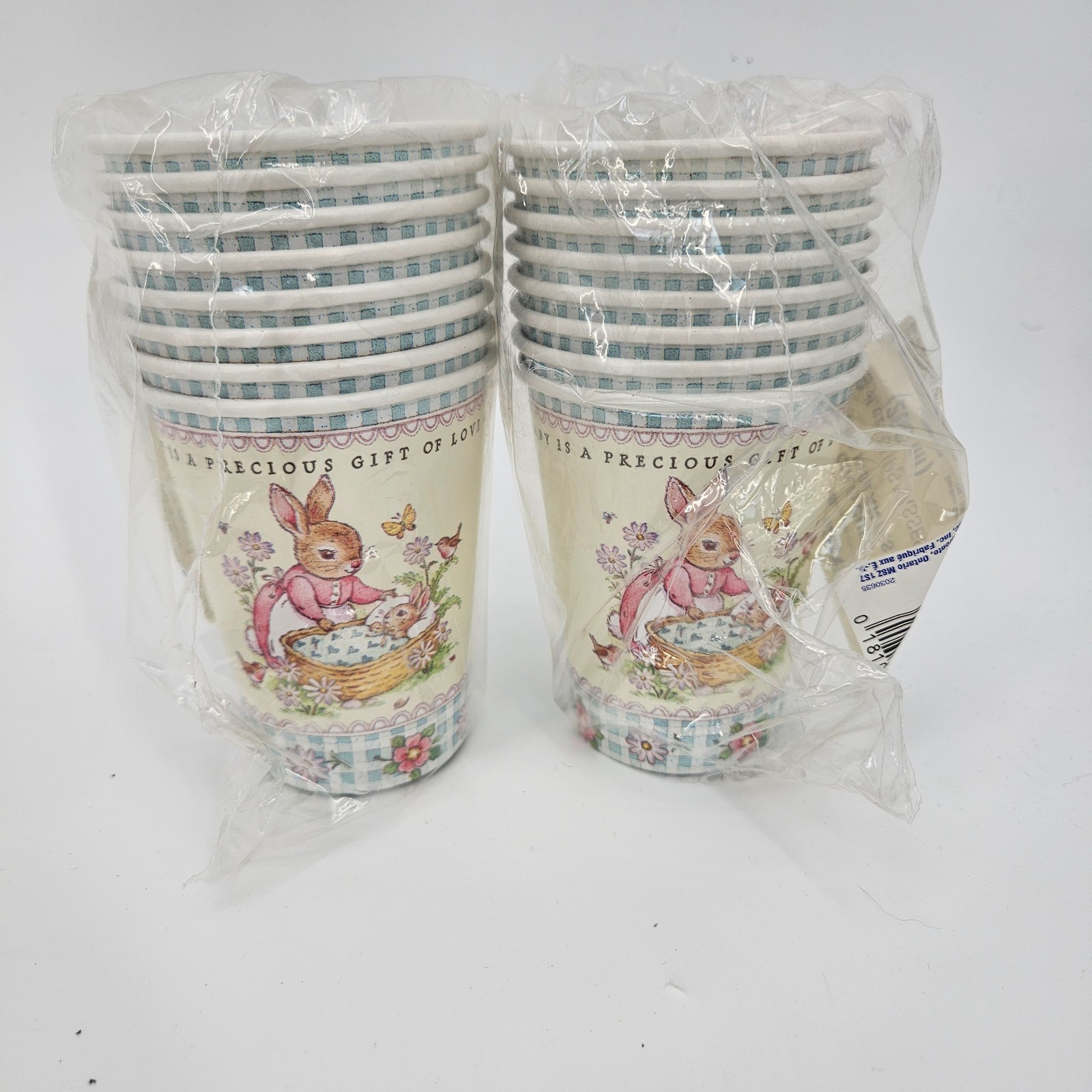 Vintage DesignWare Bunny Baby Shower Supplies Tablecloths Cups Plates Napkins