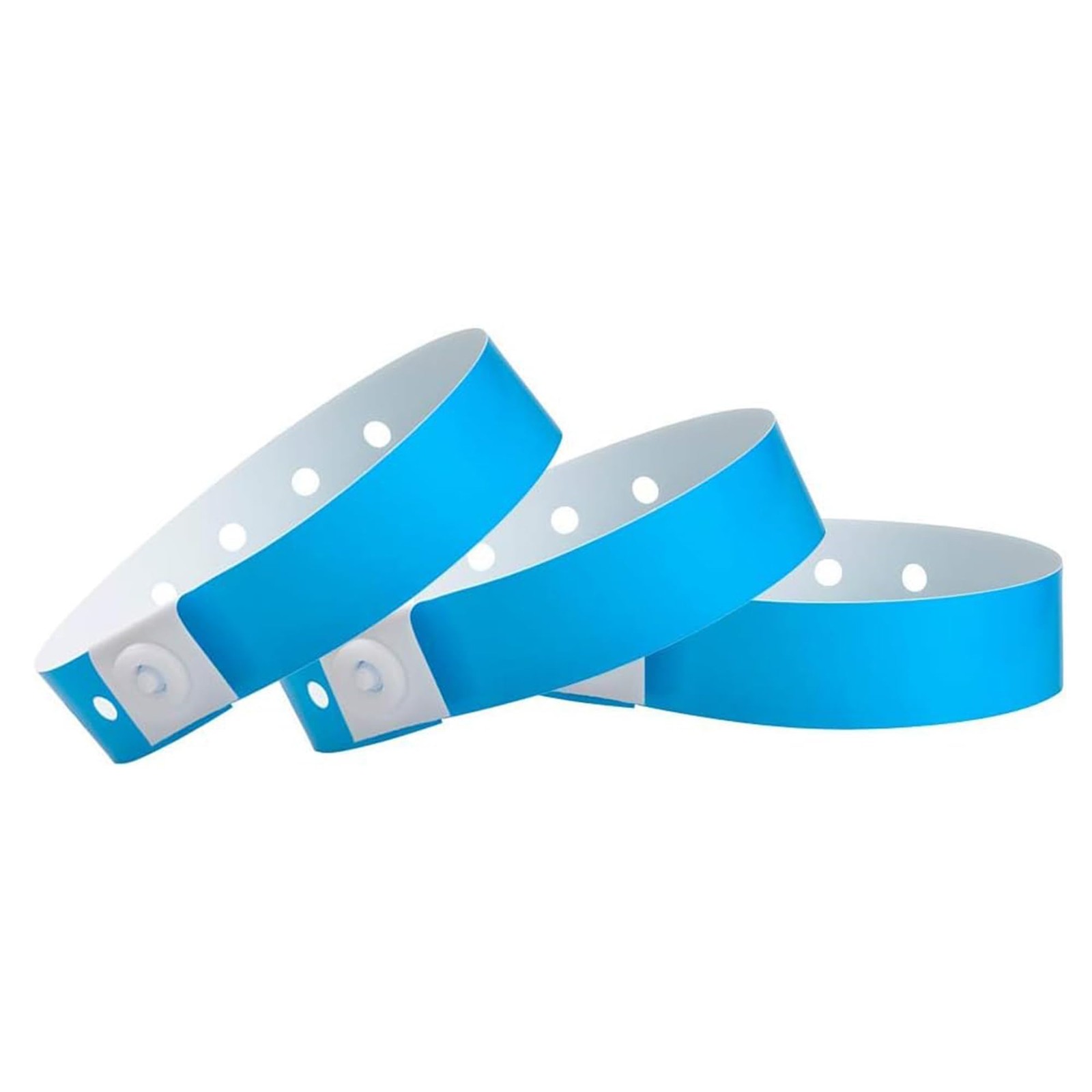 100 WristCo Neon Blue Plastic Wristbands for Events – Extended 100,