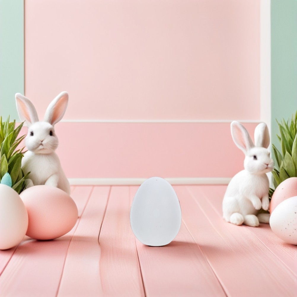 8Pcs White Wooden Easter Eggs for DIY Painting Durable Faux Egg Crafts