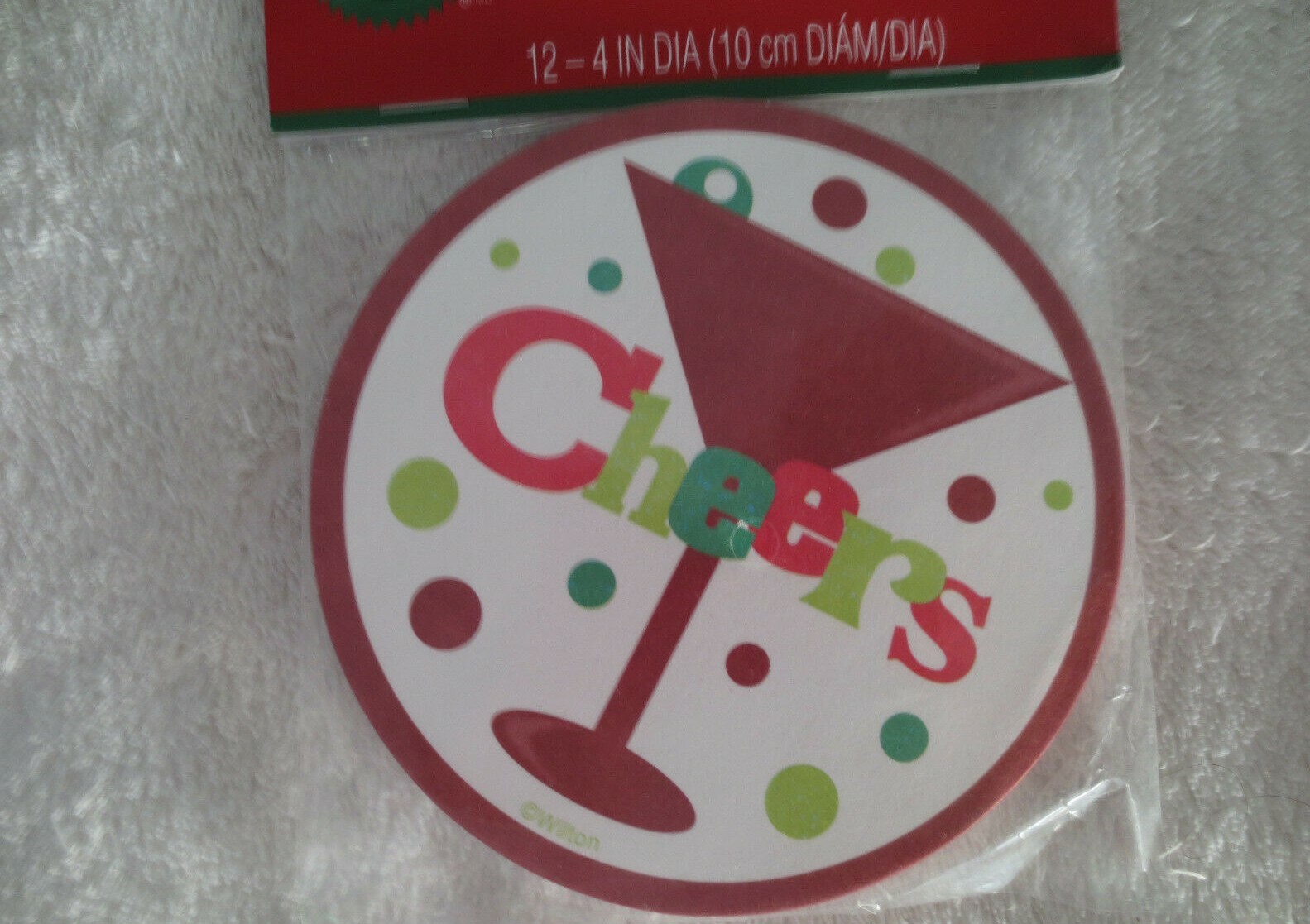 Wilton Christmas Cheer Drink Coasters Party New 2104-0168