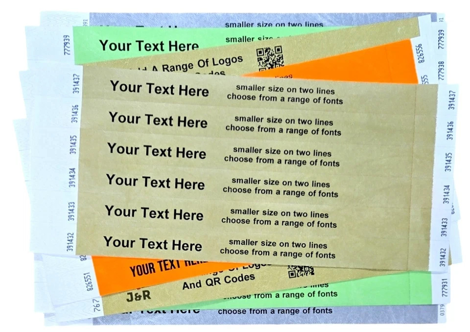 Custom Paper Wristbands Events Security Paper Bracelets Personalise Event Club