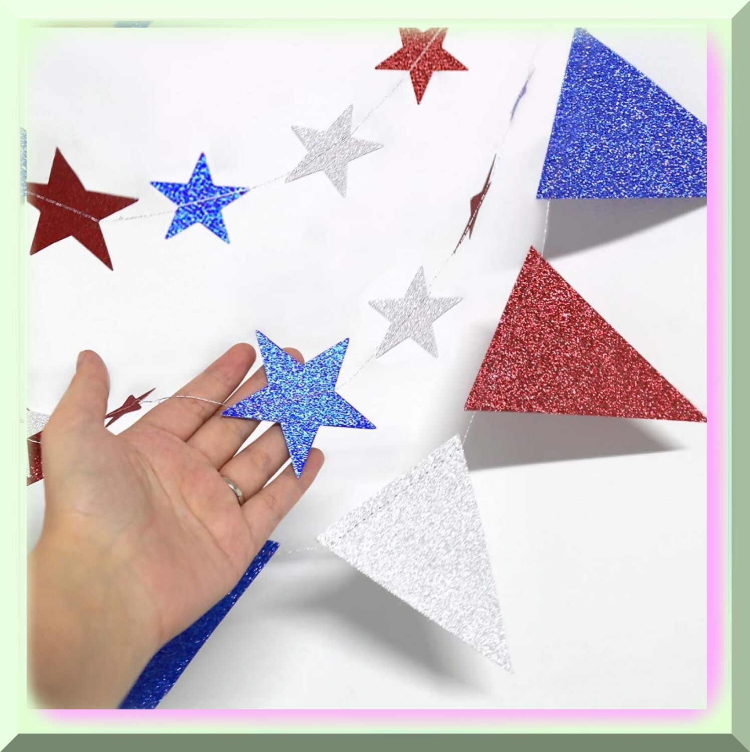 Starry Sky Patriotic Celebration Kit with Glitter Cardstock Decorations