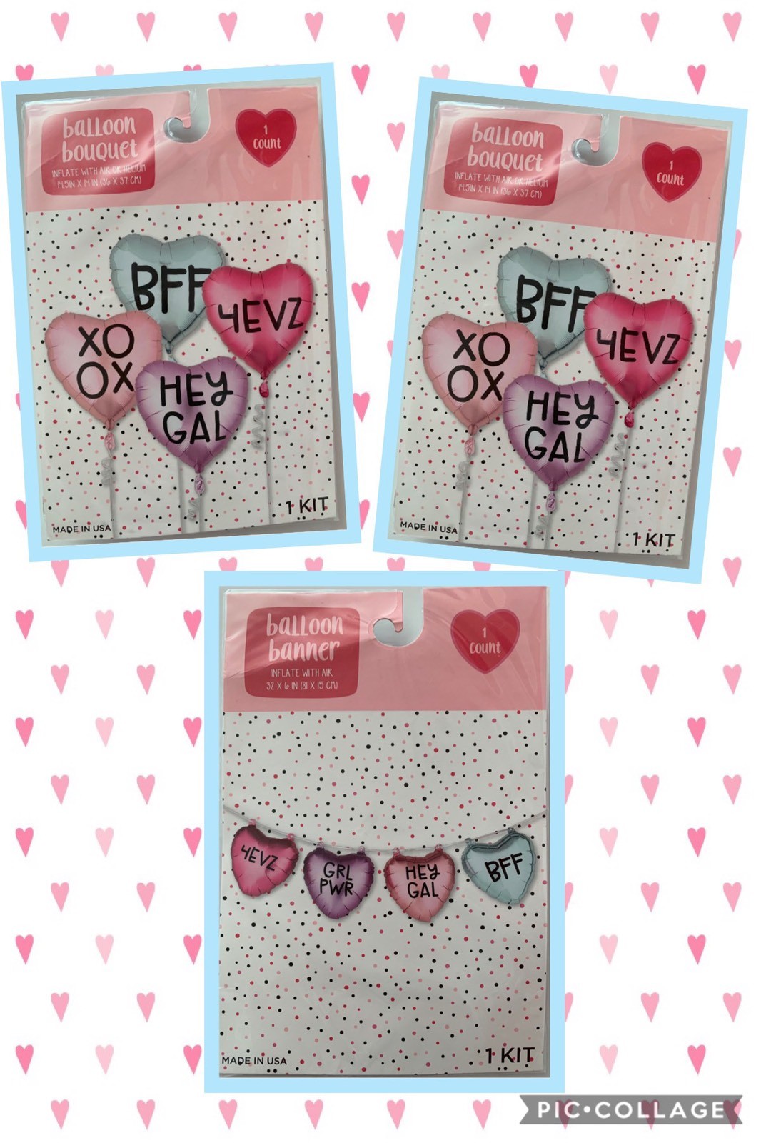 NWT Balloon Bouquet & Banner XOXO BBF GIRL POWER PINK