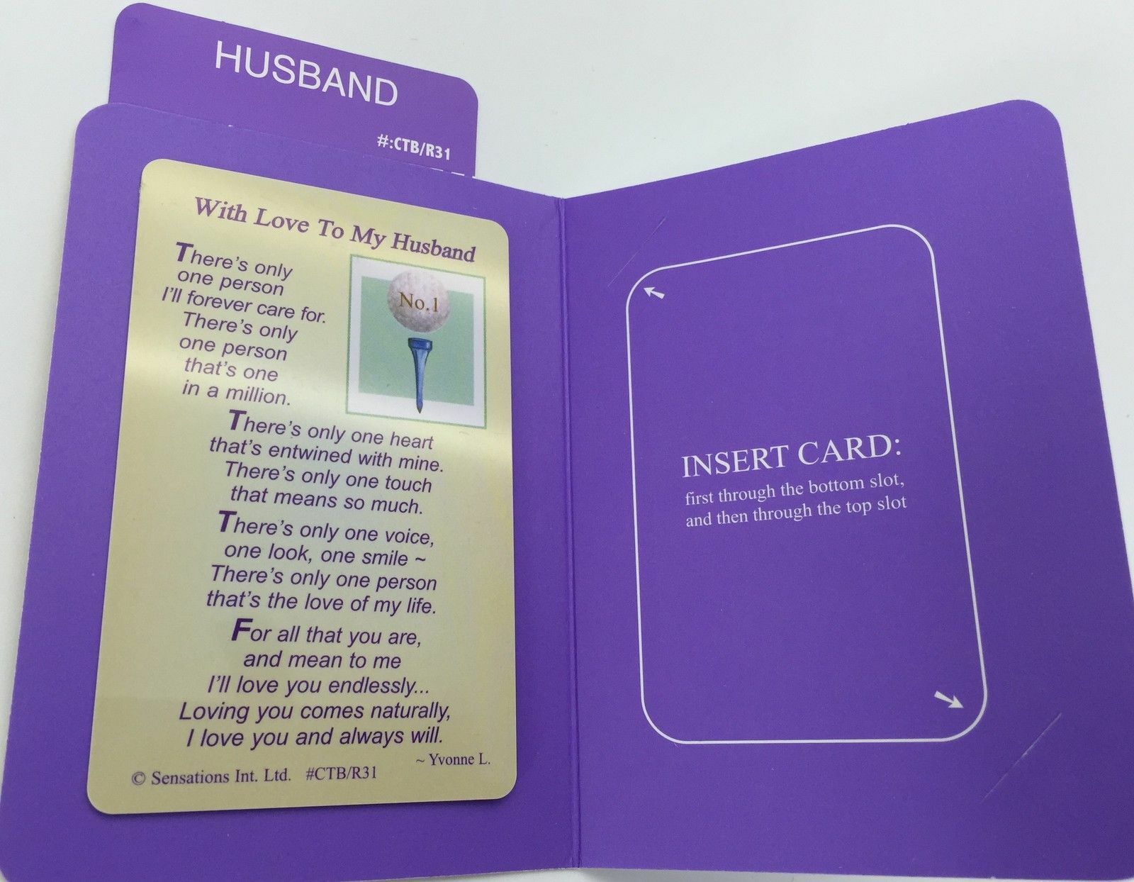 With Love To My Husband(Sentimental Keepsake Wallet / Purse Card)…