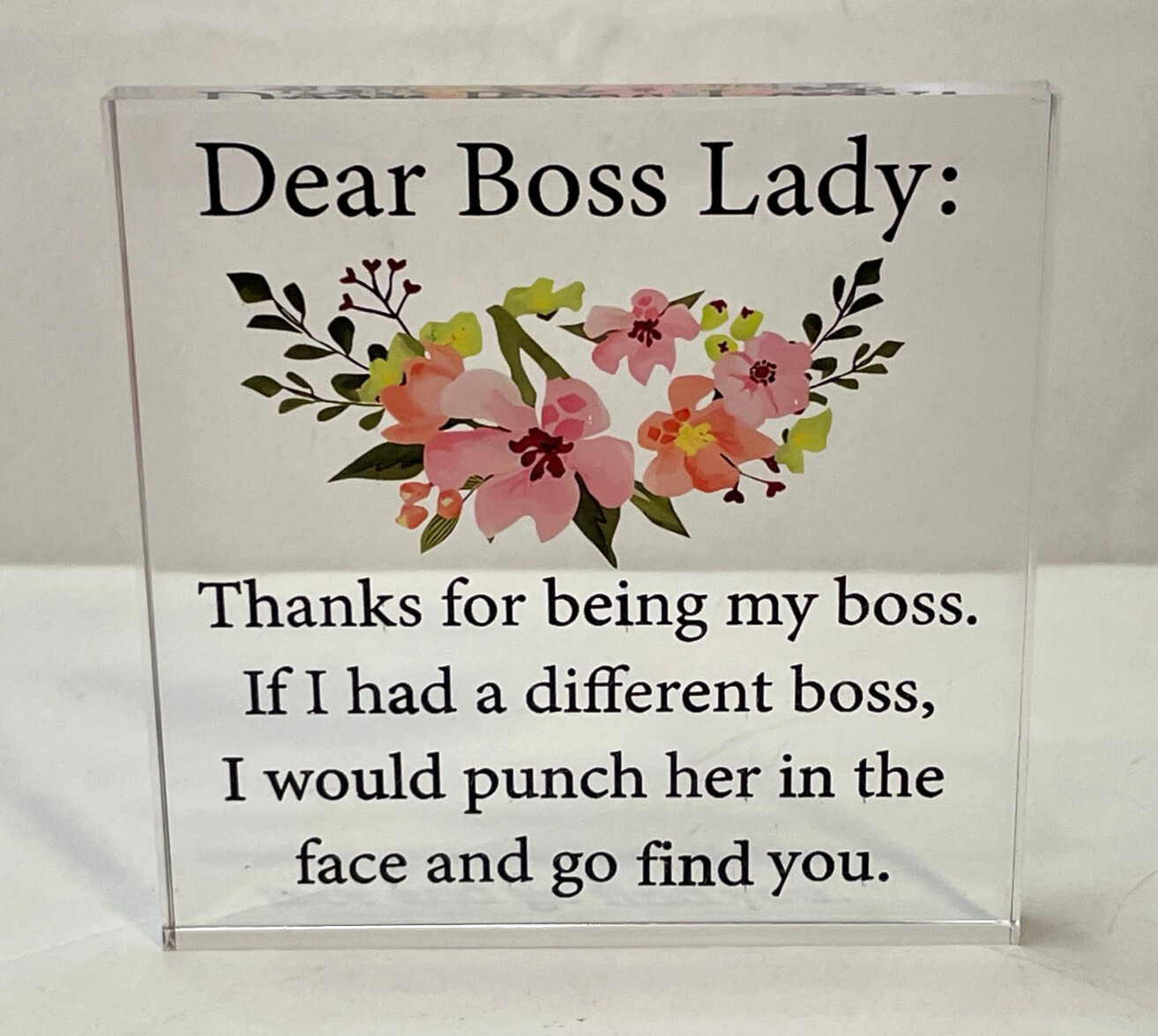 Dear Boss Lady Thank You For Being My Boss plaque sign funny novelty gift 4″