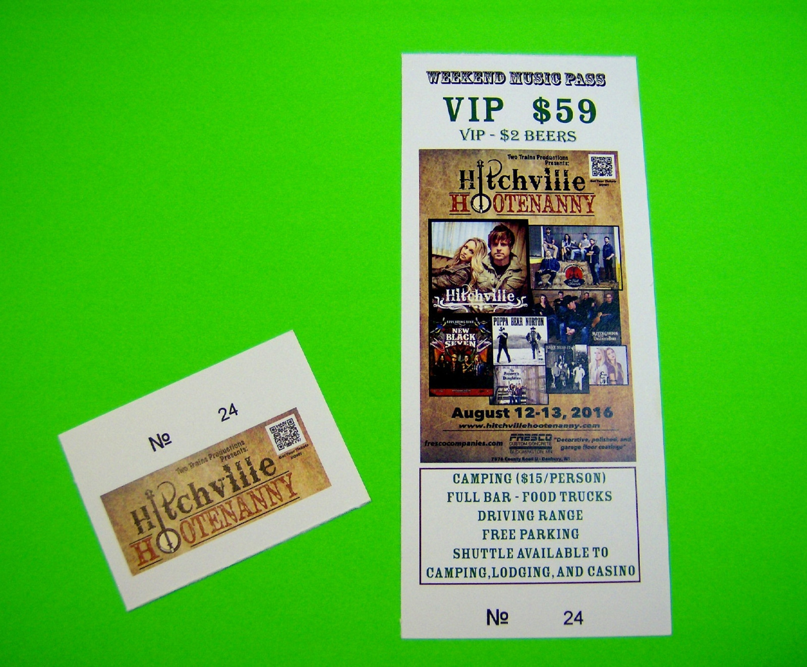 500 Custom Printed Tickets – Event Concert Raffle, Full Color, Numbered w/ stub