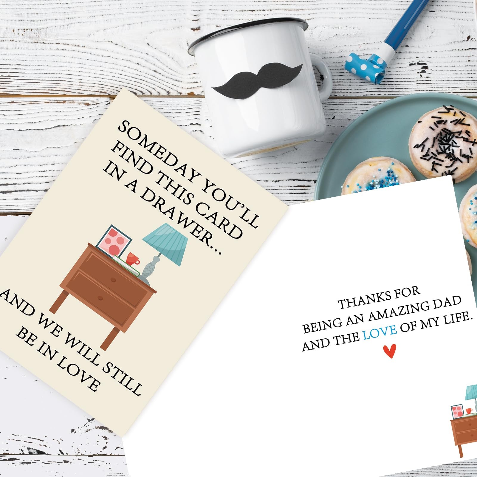 Zyulin Romantic Fathers Day Card Gifts for Husband 8 x 5.3 inches, ZY399