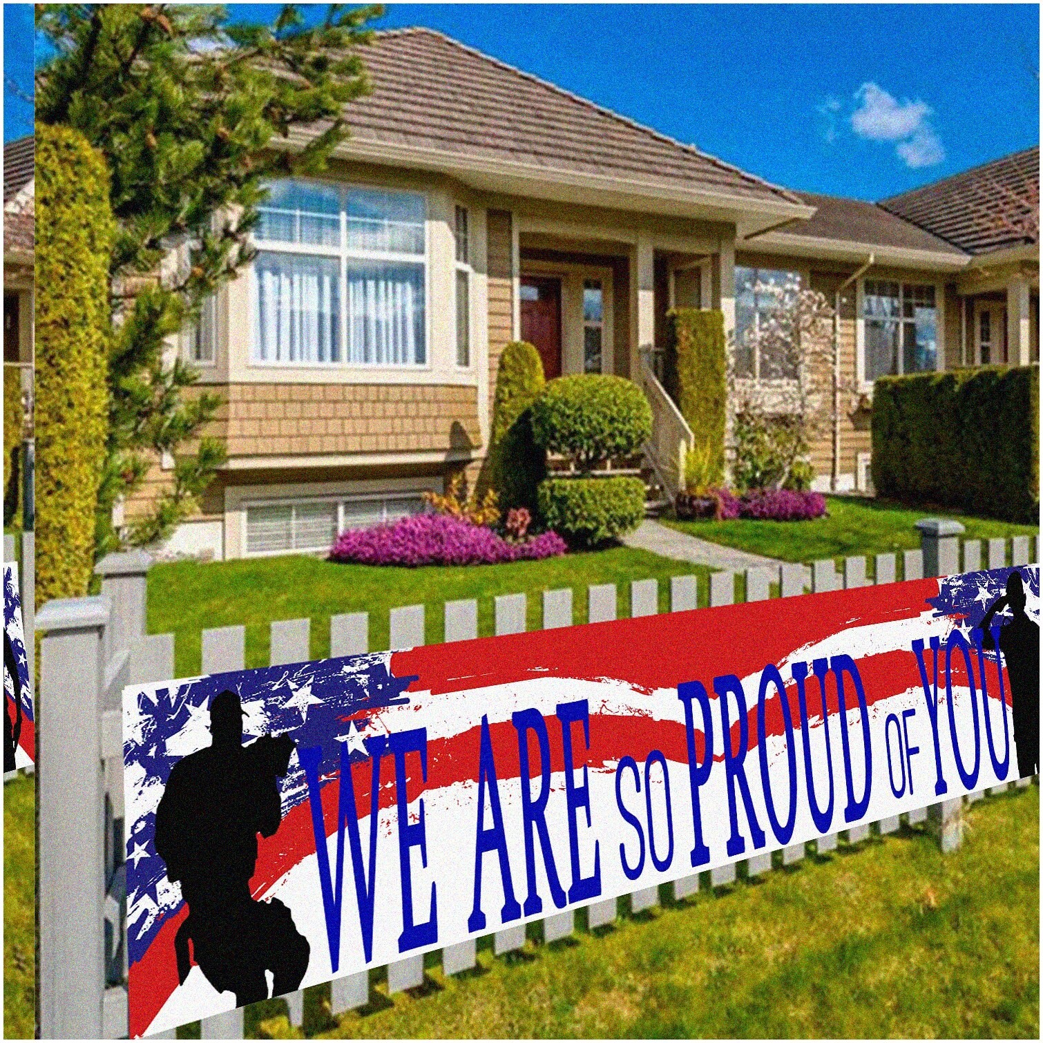 Patriotic Soldier Homecoming Banner 9.8ft