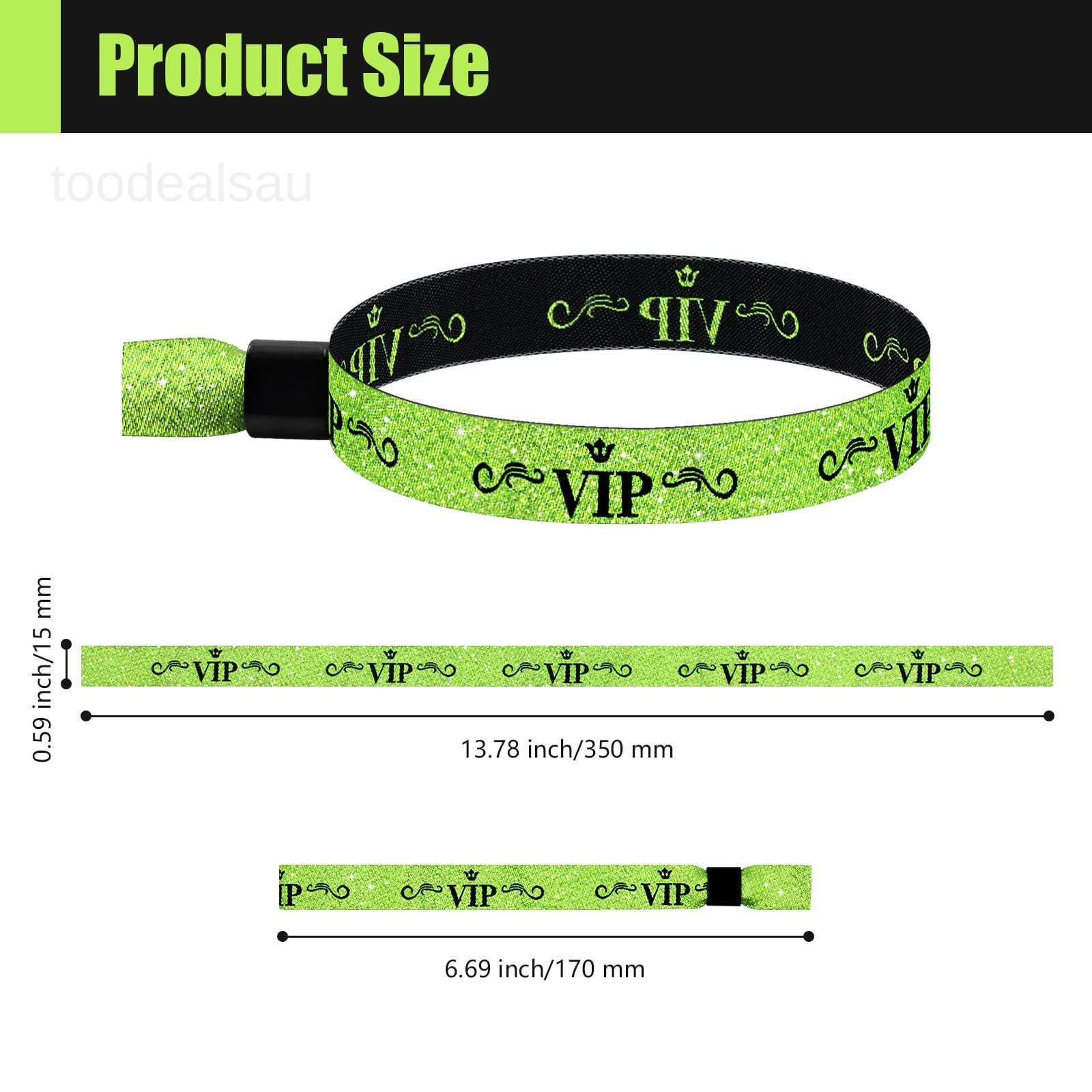100 Pcs VIP Cloth Event Wristband, Disposable 0.59 inch, Green2
