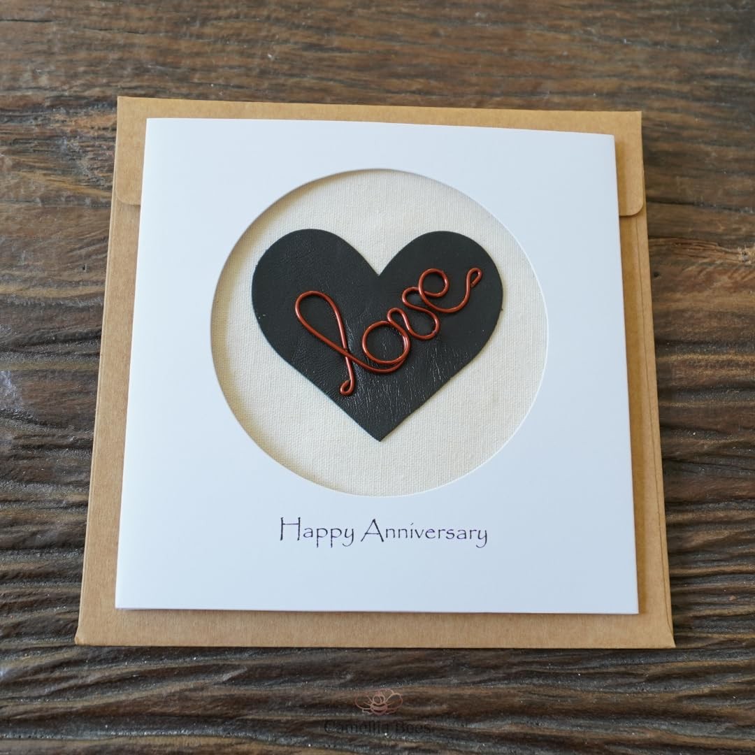 Camellia Bees 8th Wedding Anniversary Card for Wife 5.5 x inch, Bronze